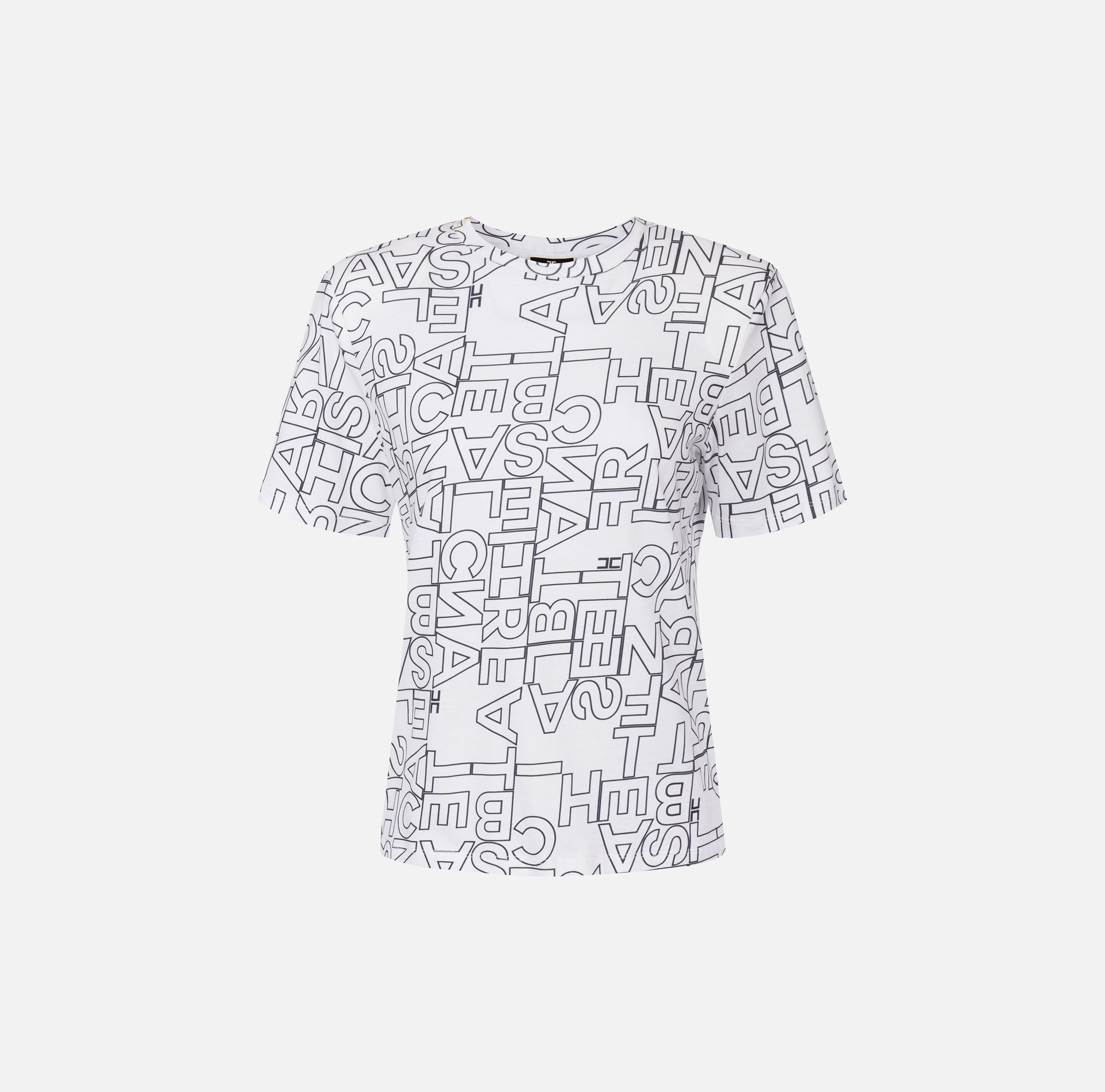 T-shirt en jersey grandes lettres - Elisabetta Franchi® Outlet