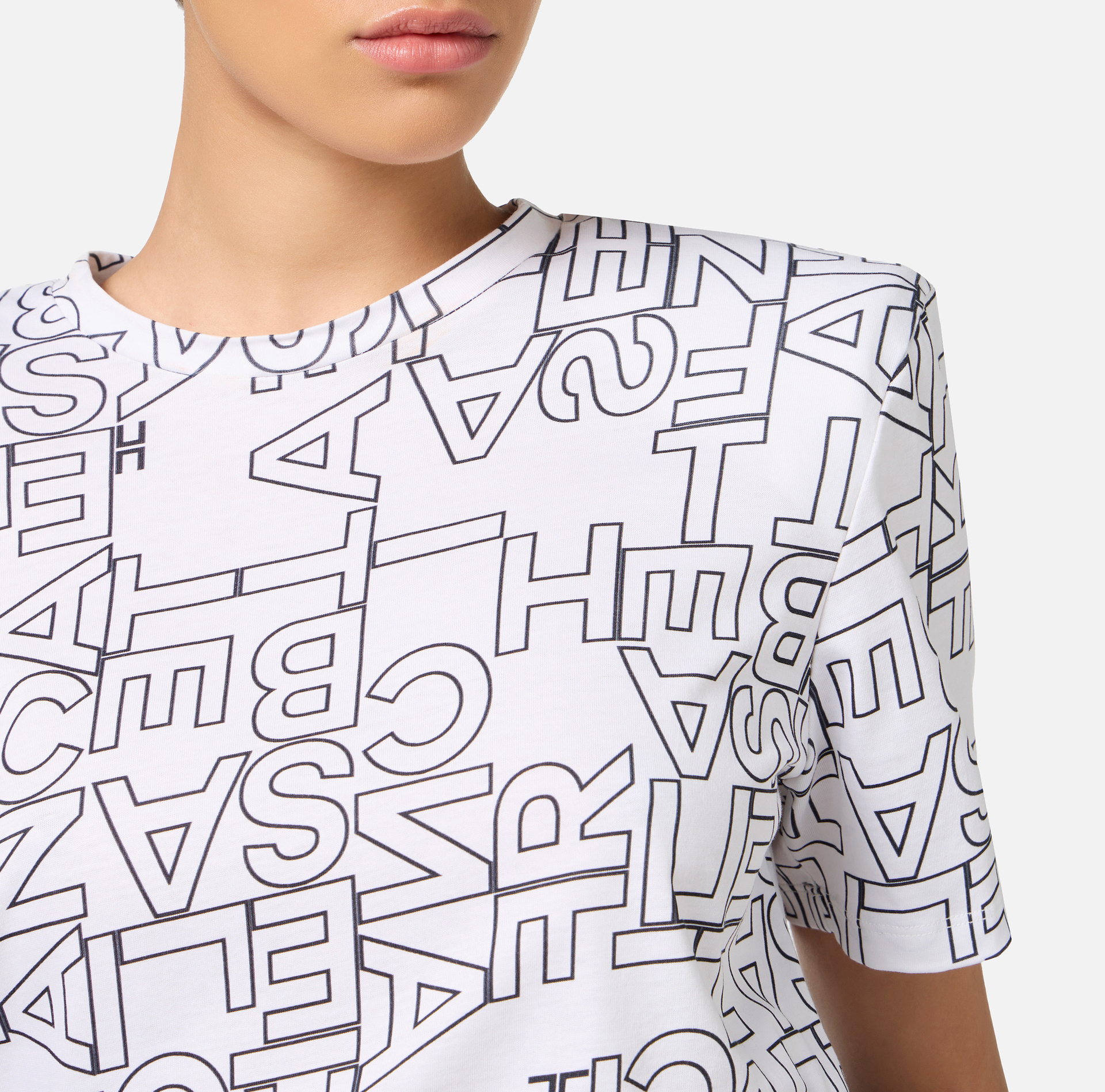 T-shirt en jersey grandes lettres - Elisabetta Franchi® Outlet