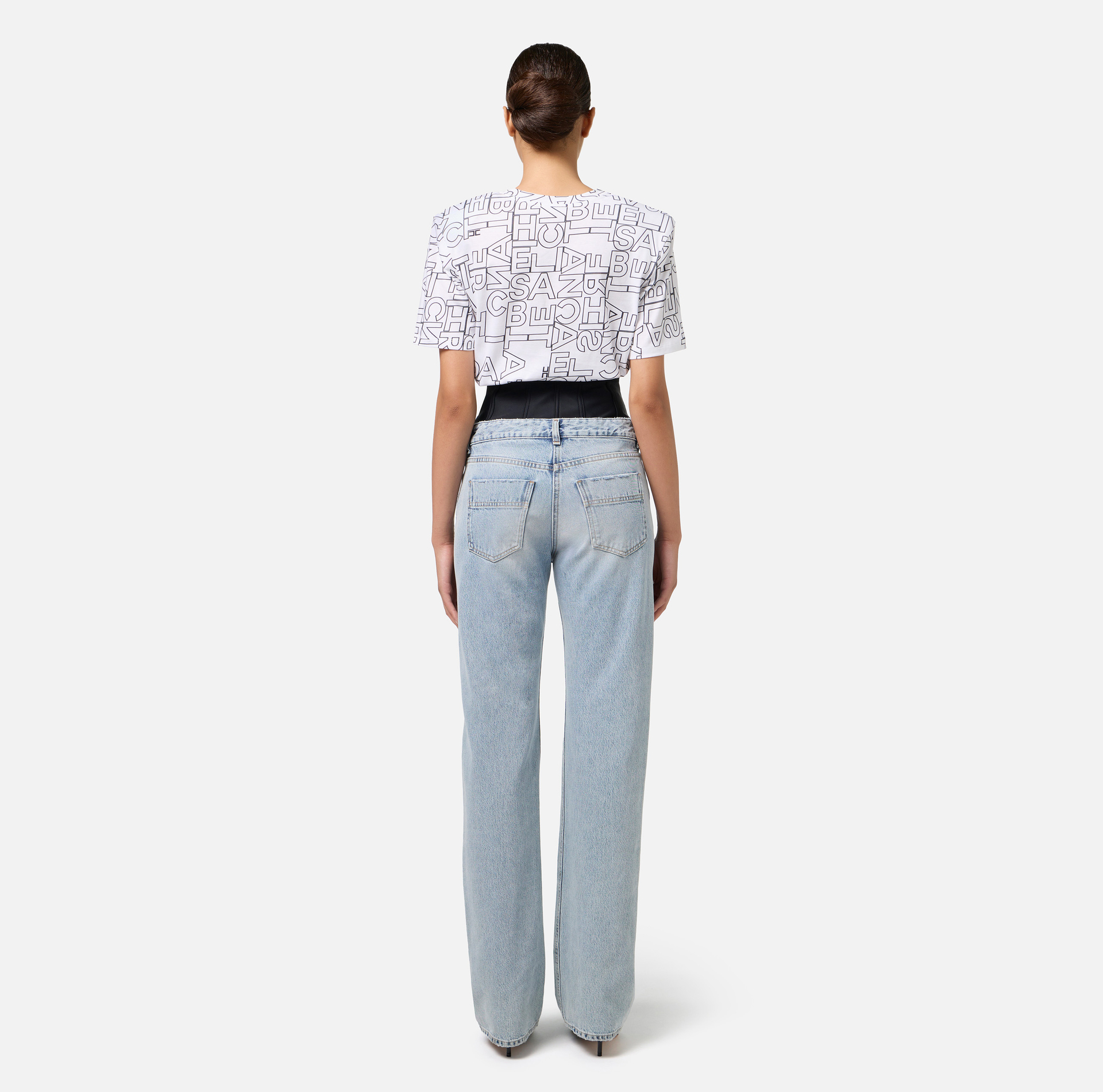T-shirt en jersey grandes lettres - Elisabetta Franchi® Outlet