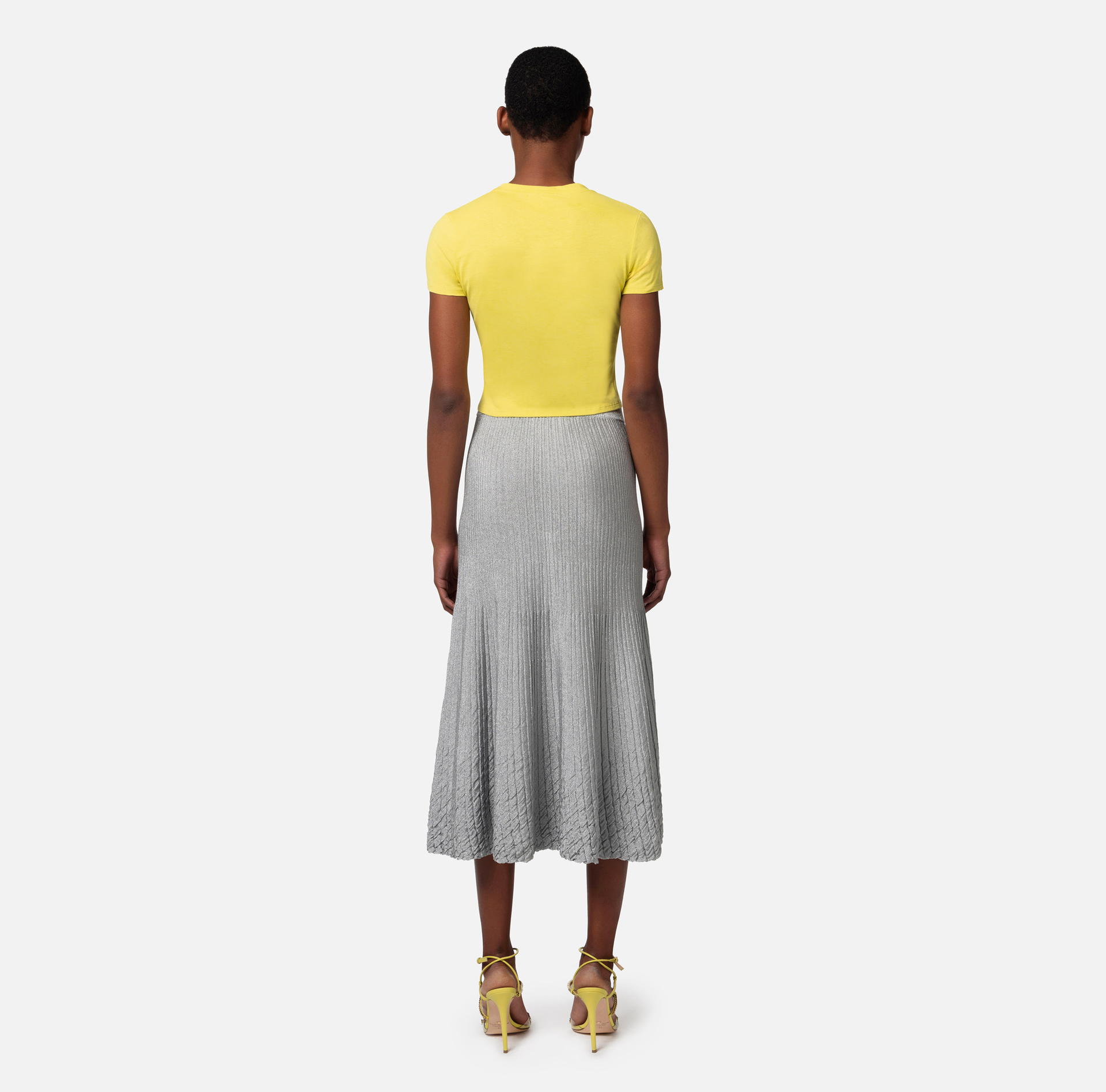 T-shirt cropped en jersey avec fronce | Elisabetta Franchi® Outlet
