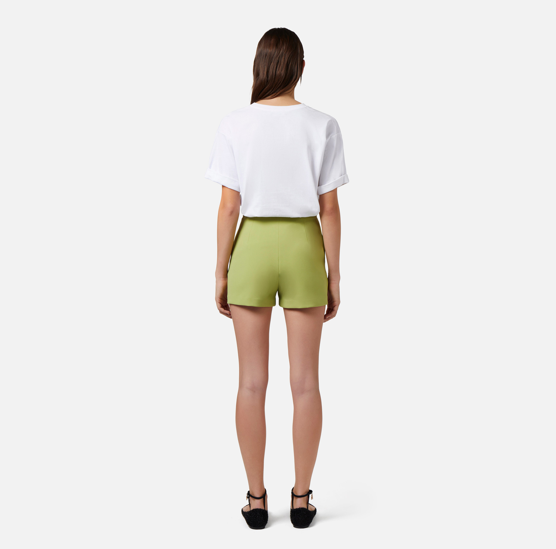 Jersey T-shirt with logo print - Elisabetta Franchi® Outlet
