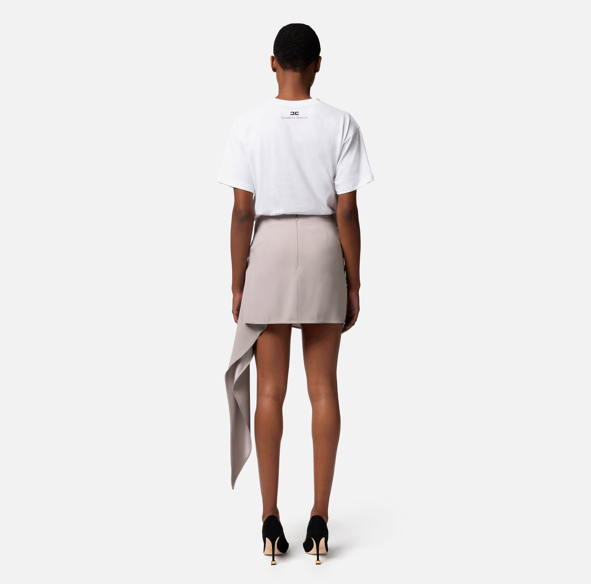 Jersey T-shirt with print - Elisabetta Franchi® Outlet