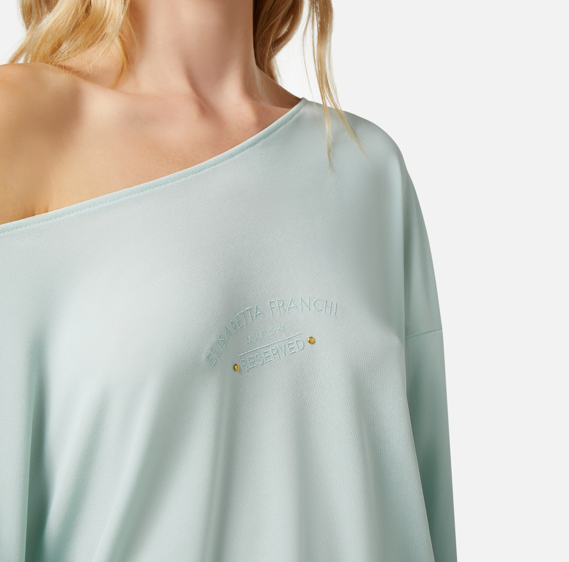 Maglia in jersey con maniche a kimono - Elisabetta Franchi® Outlet
