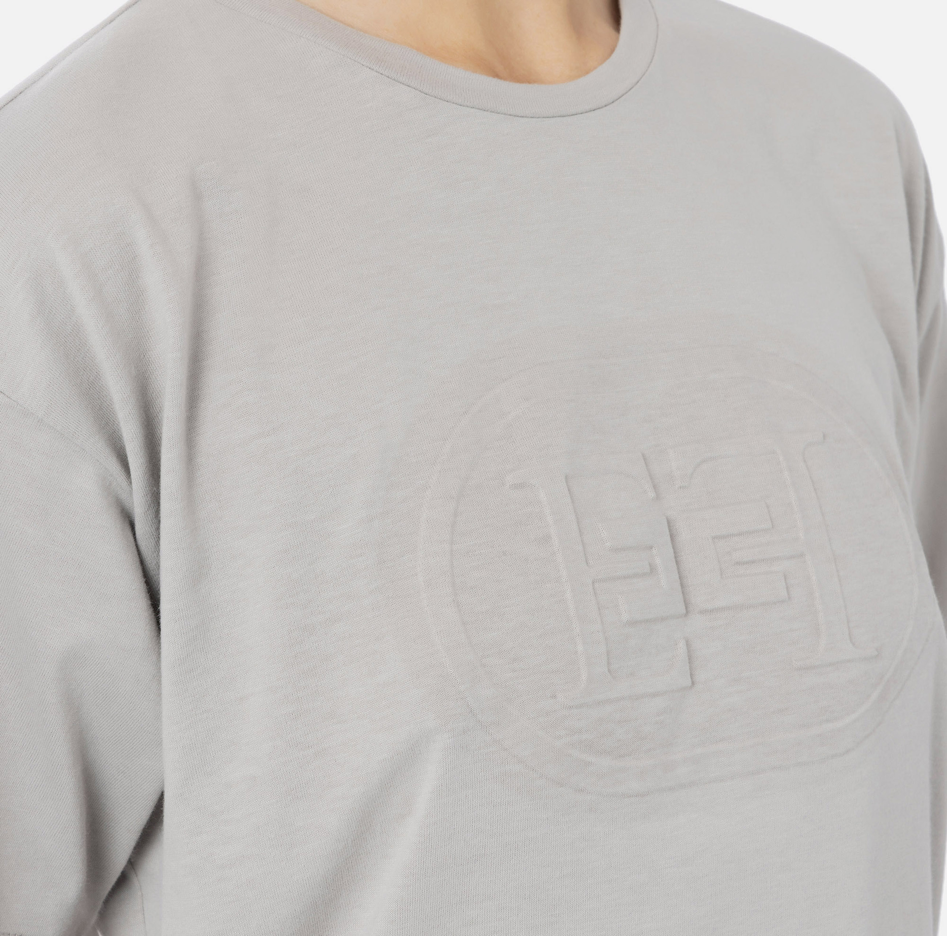Jersey t-shirt with rubberized logo plaque - Elisabetta Franchi® Outlet