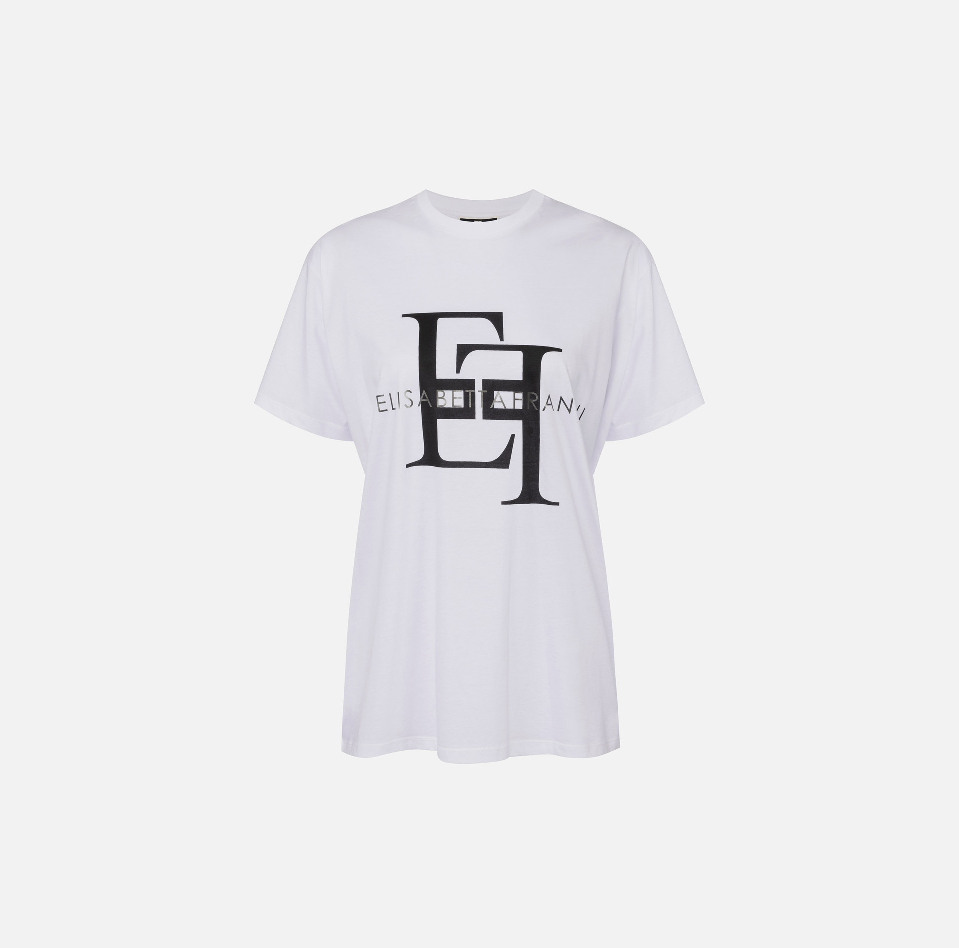 T-shirt in jersey con maxi logo - Elisabetta Franchi® Outlet