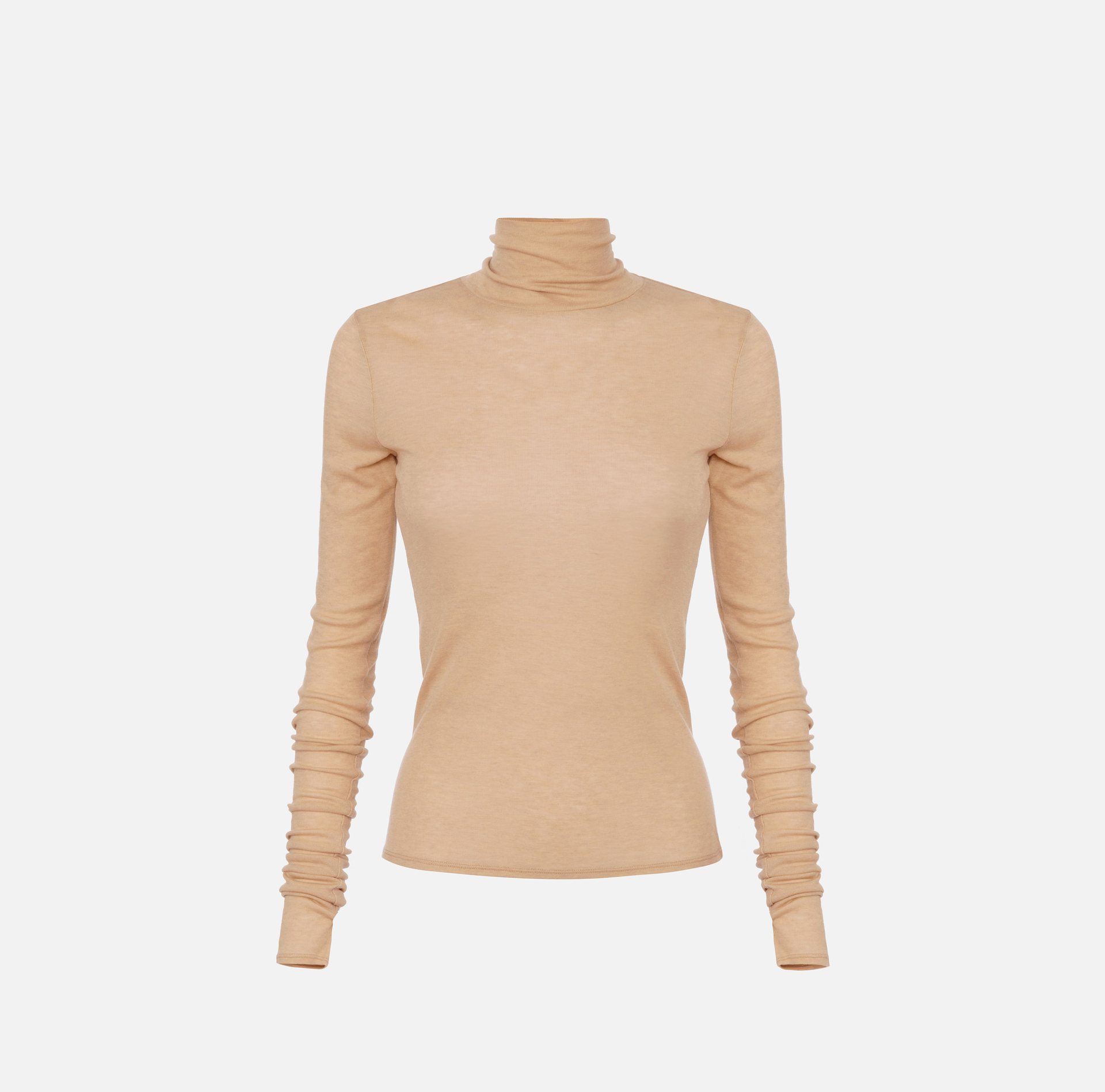 Wool and jersey turtleneck with logo - Elisabetta Franchi® Outlet