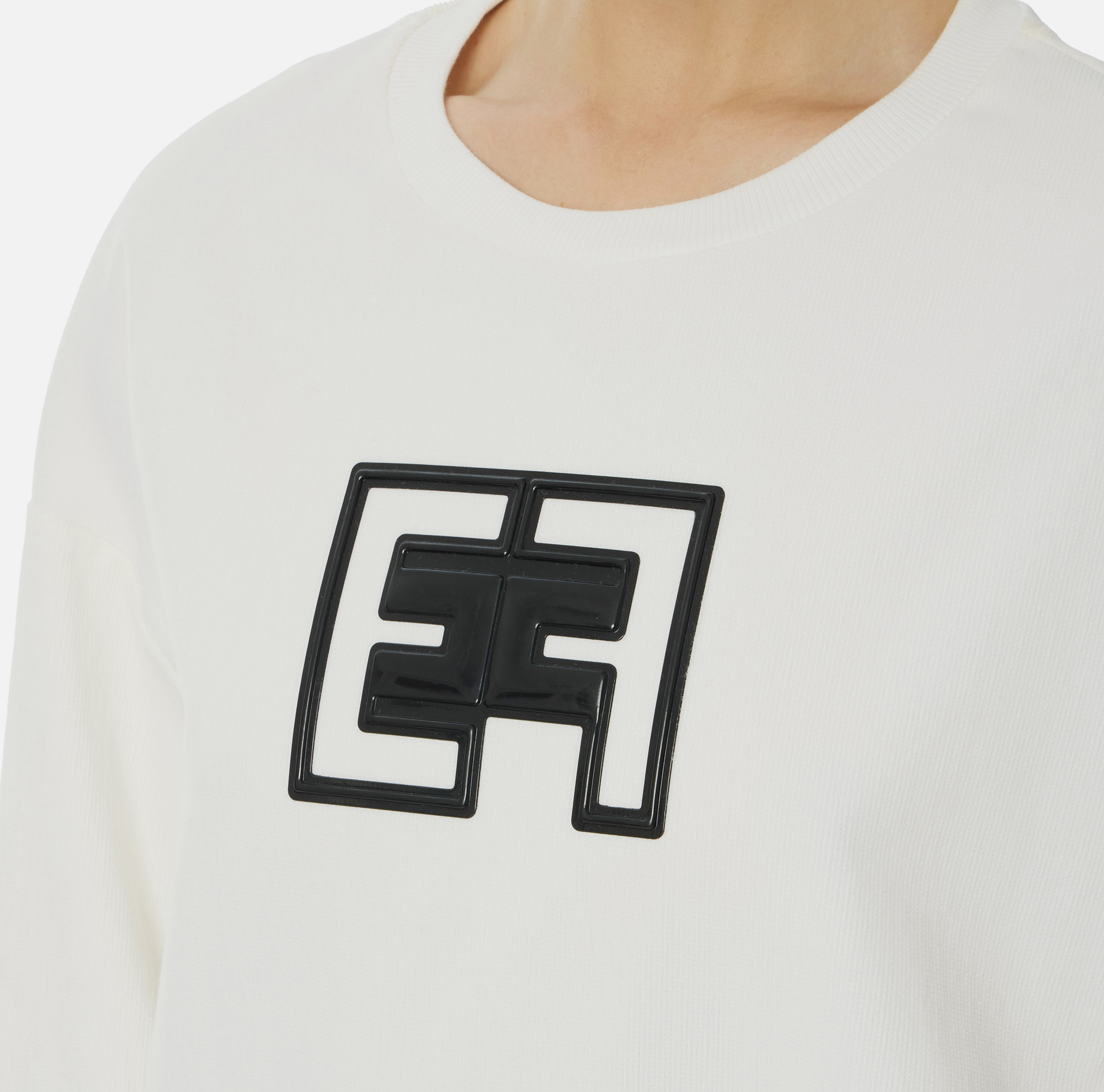 Sweatshirt with round neckline - Elisabetta Franchi® Outlet
