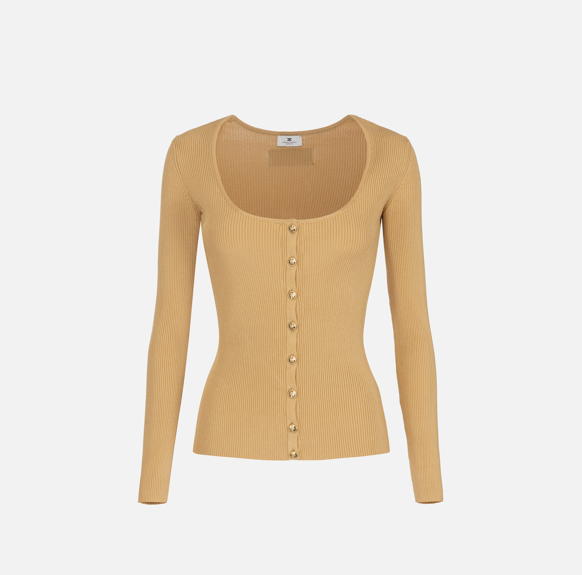 Cárdigan de viscosa con efecto plisado | Elisabetta Franchi® Outlet