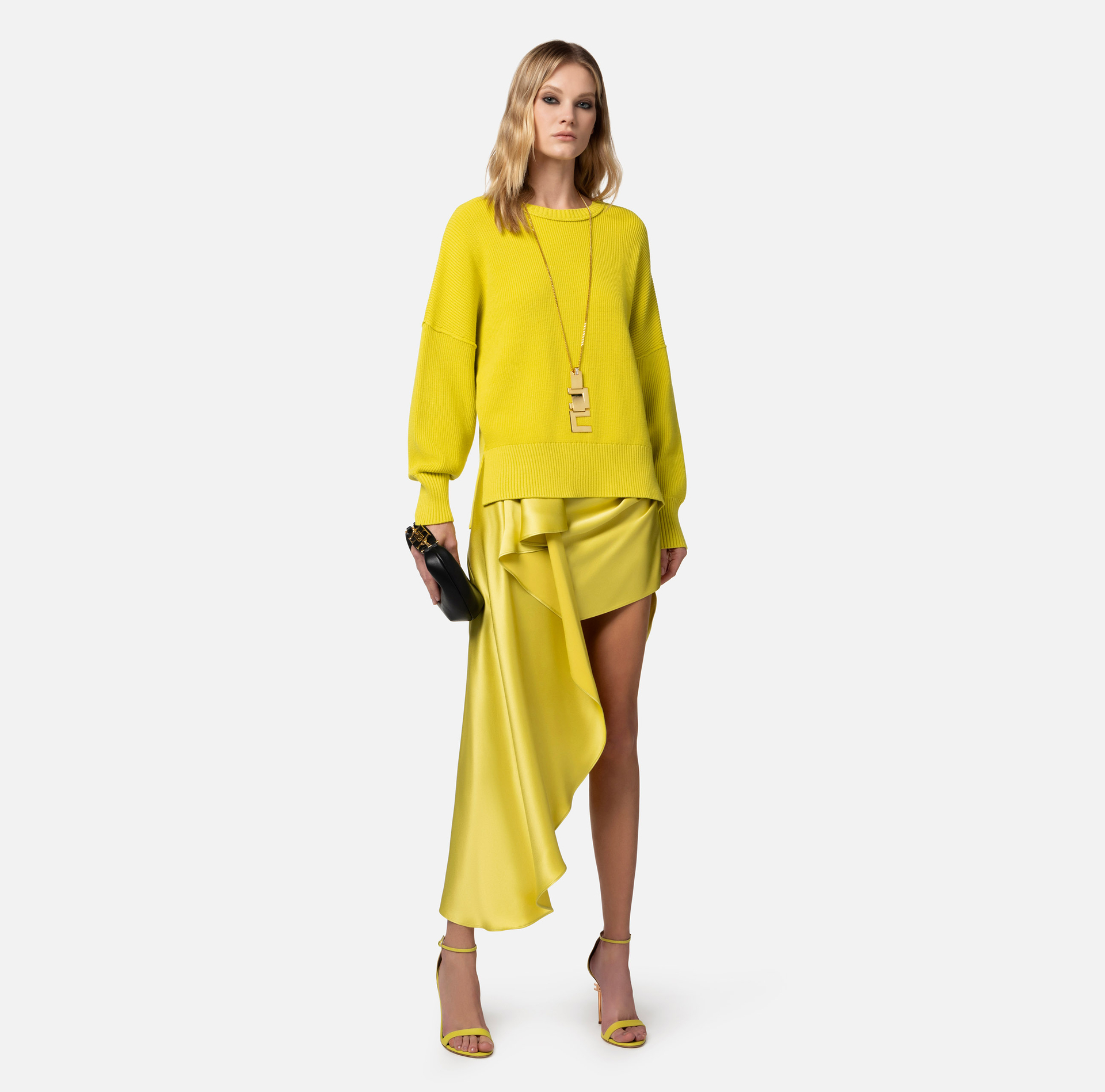 Viscose pullover with batwing sleeves - Elisabetta Franchi® Outlet