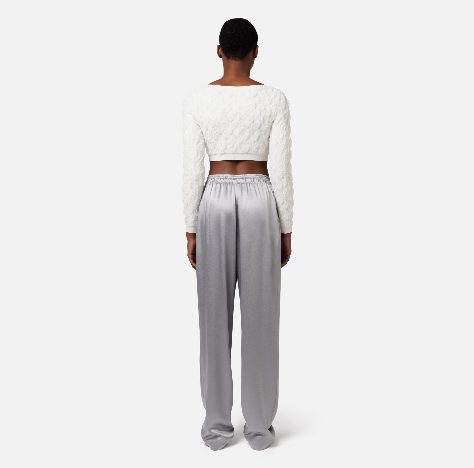 Top cropped en viscose gaufrée - Elisabetta Franchi® Outlet