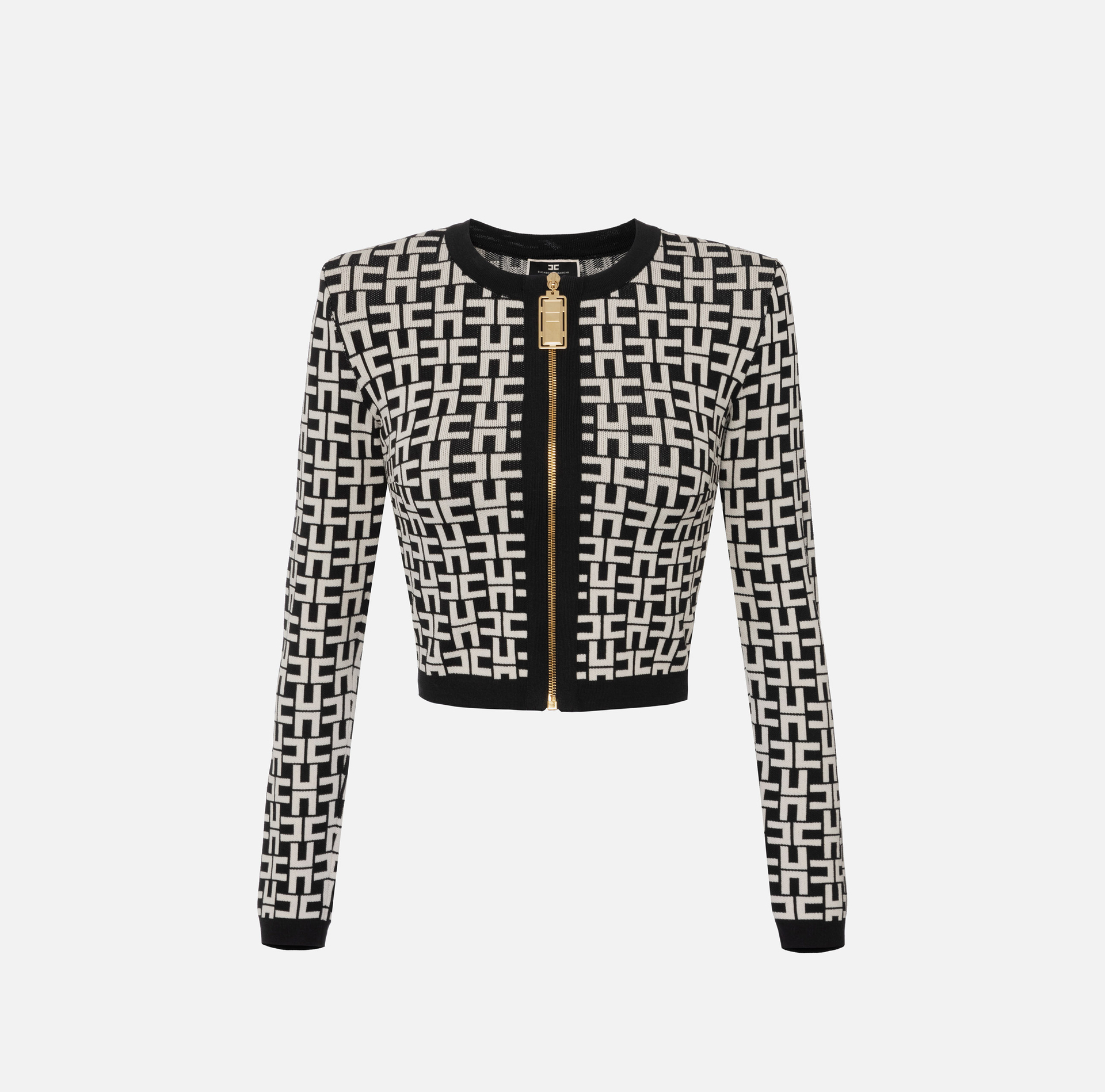 Mini cardigan in viscosa jacquard - Elisabetta Franchi® Outlet