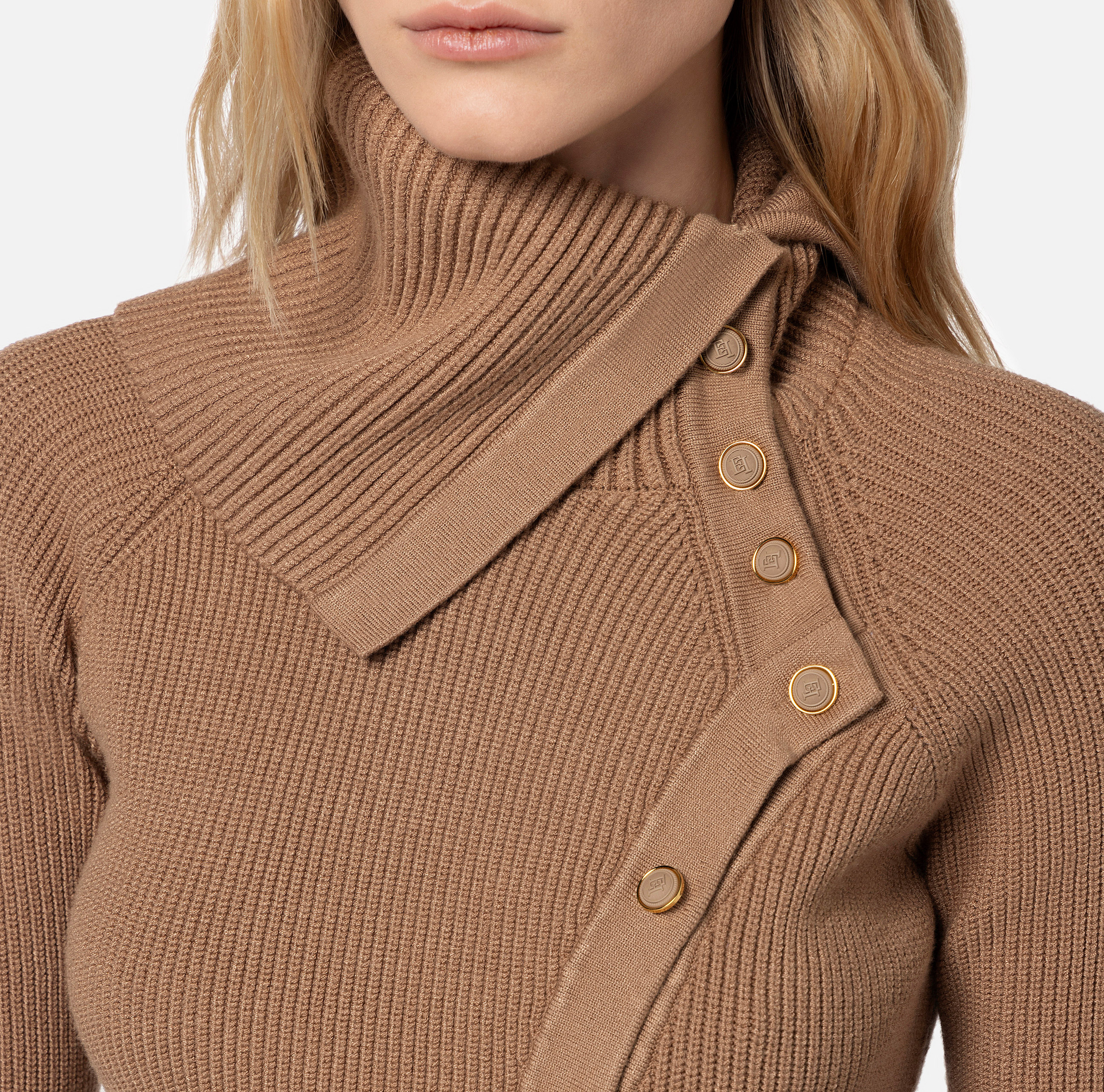 Viscose cardigan with asymmetric buttons | Elisabetta Franchi® Outlet