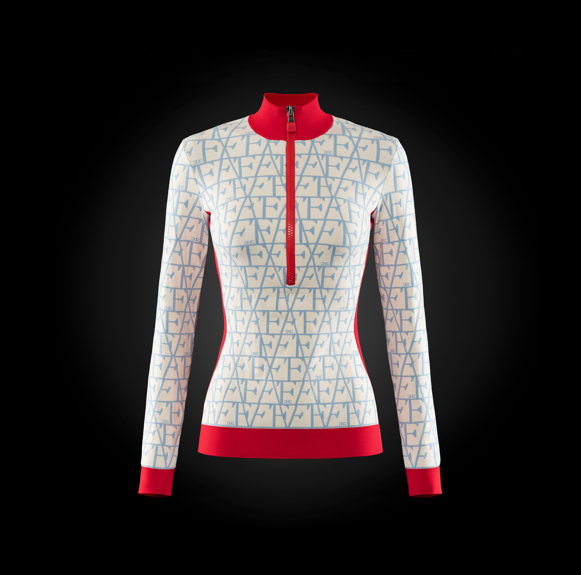 Technical wool jumper with jacquard lettering | Elisabetta Franchi® Outlet