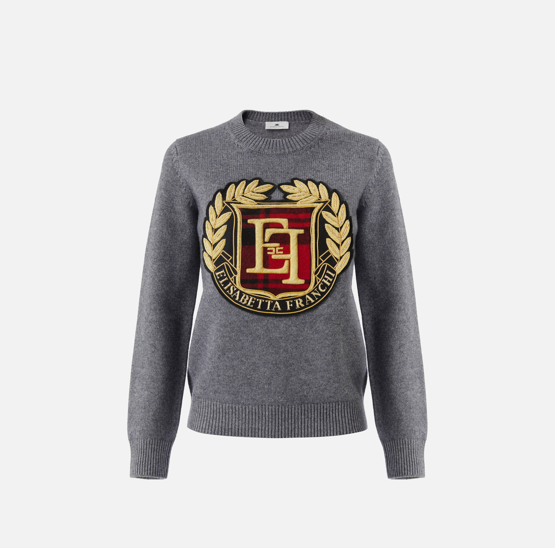 Pull en laine avec maxi patch - Elisabetta Franchi® Outlet