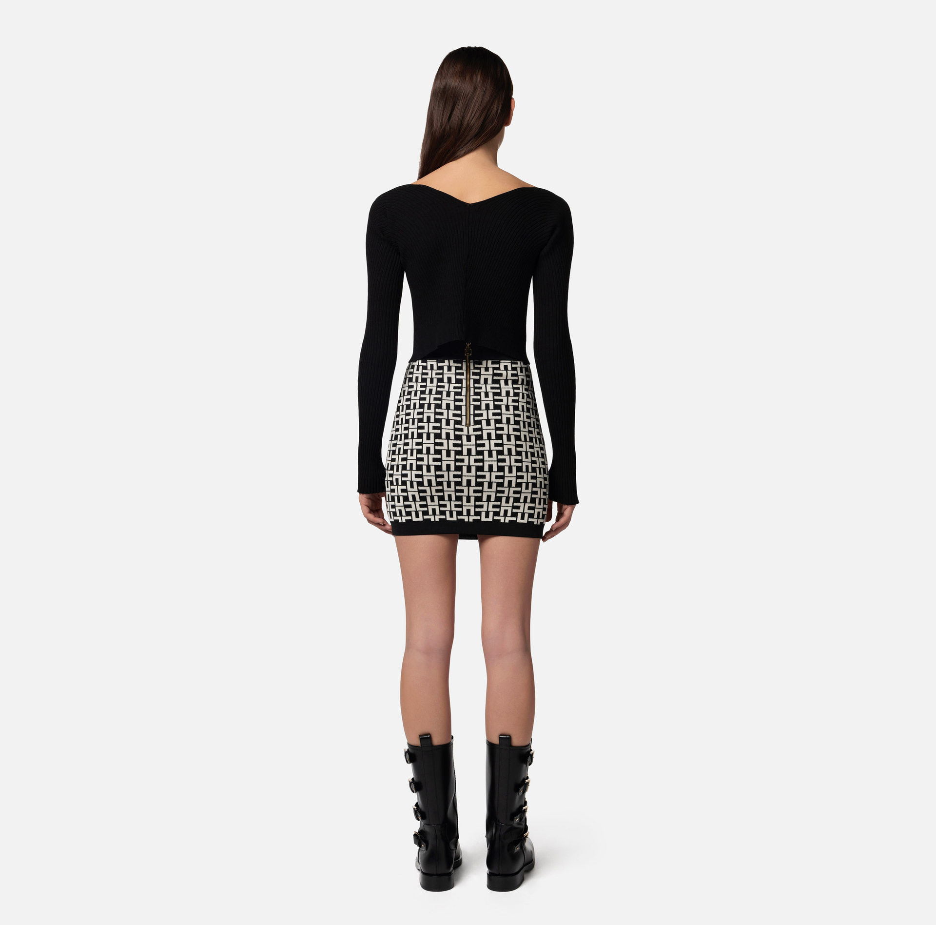 Ribbed viscose cardigan with micro clasp - Elisabetta Franchi® Outlet