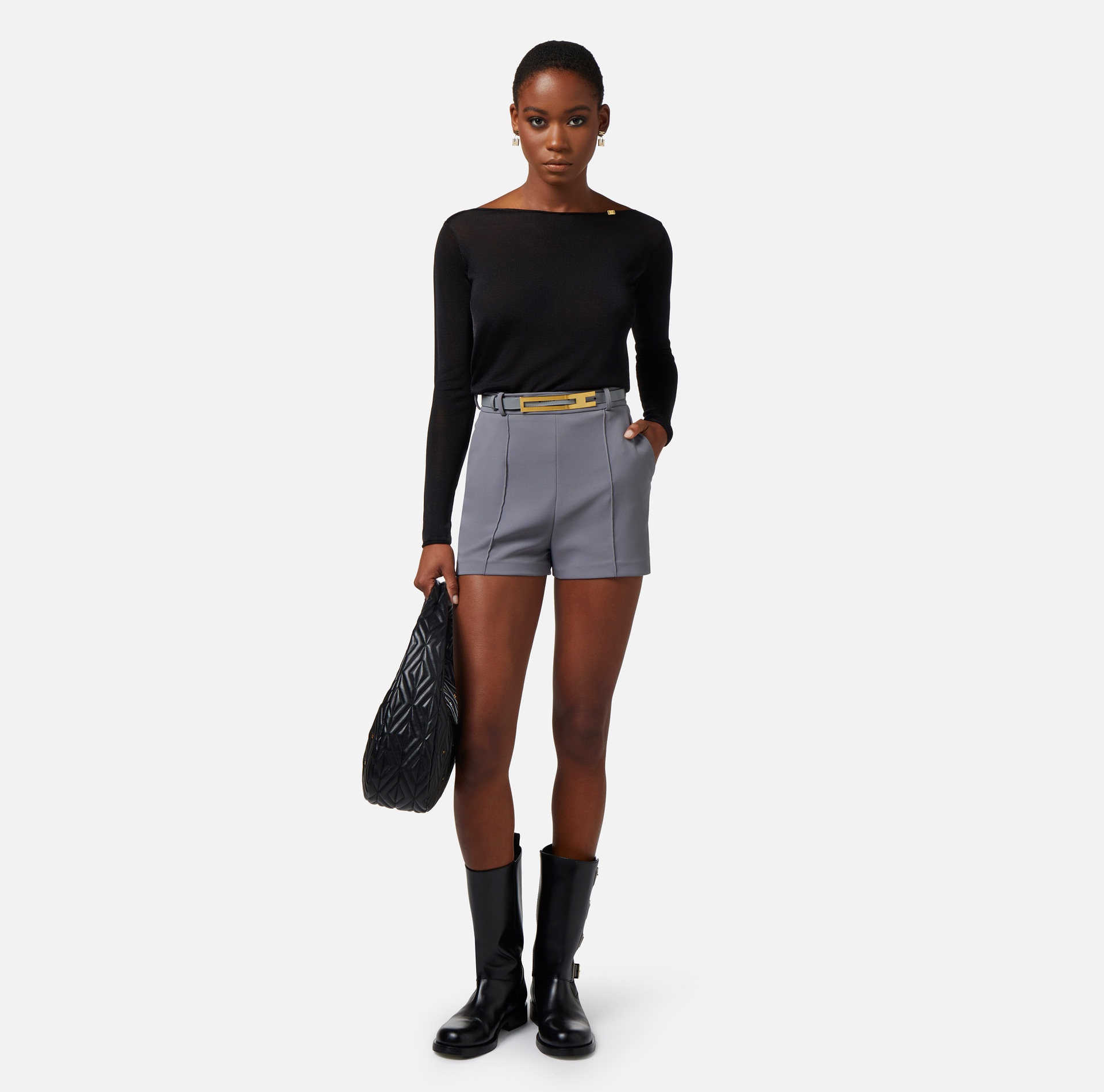 Shiny viscose top - Elisabetta Franchi® Outlet