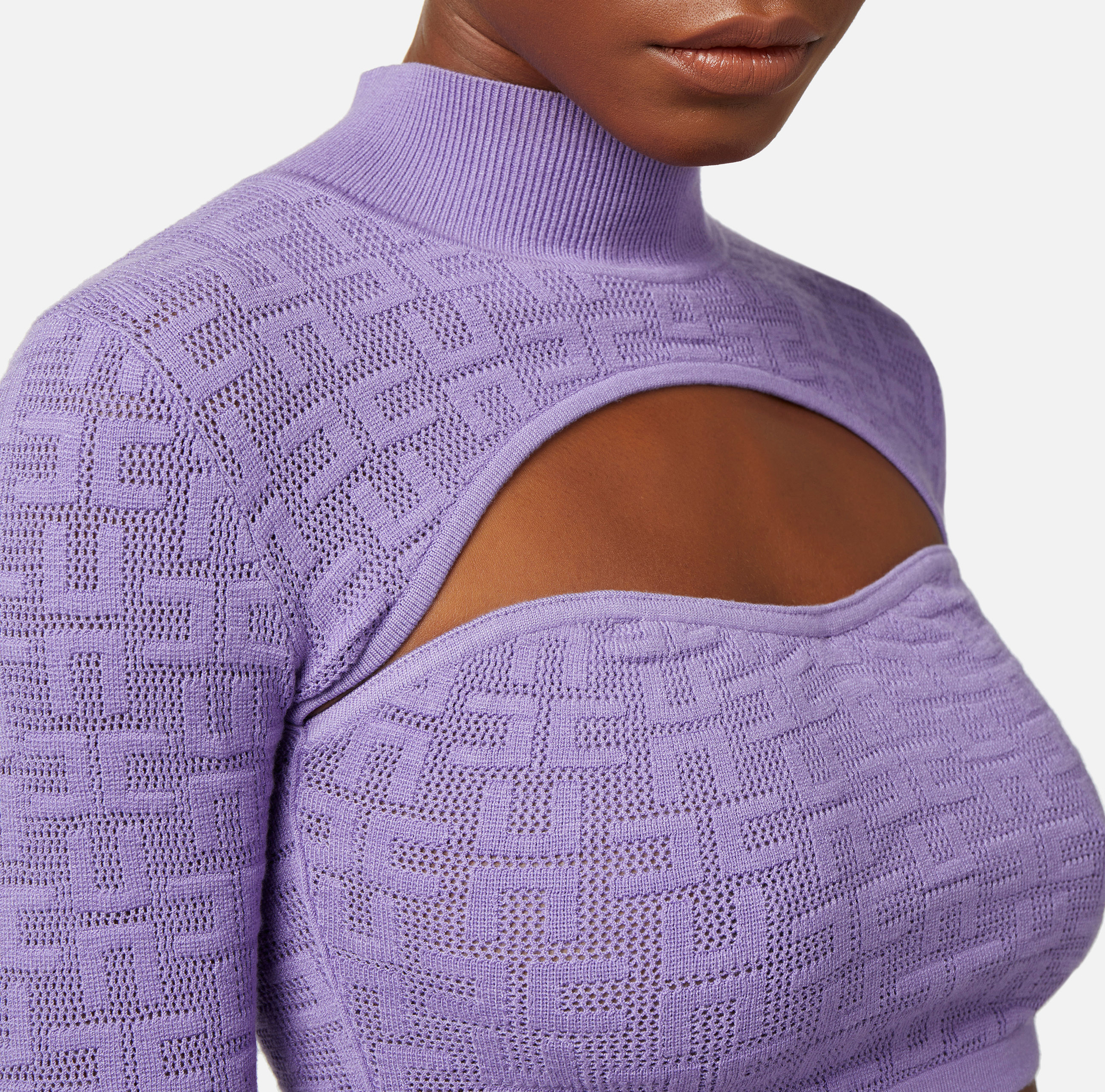 Openwork knit viscose cropped top - Elisabetta Franchi® Outlet