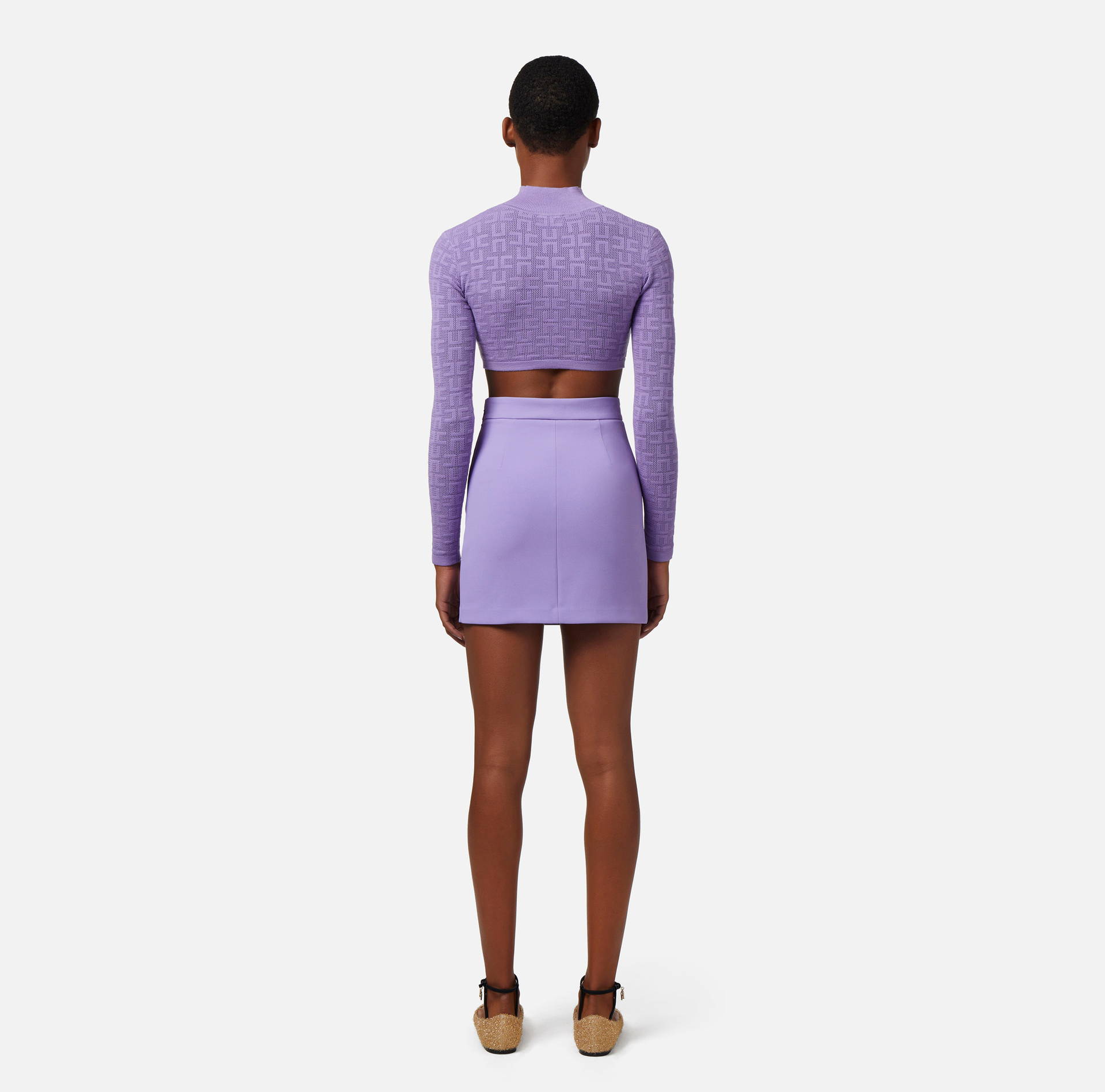 Openwork knit viscose cropped top - Elisabetta Franchi® Outlet