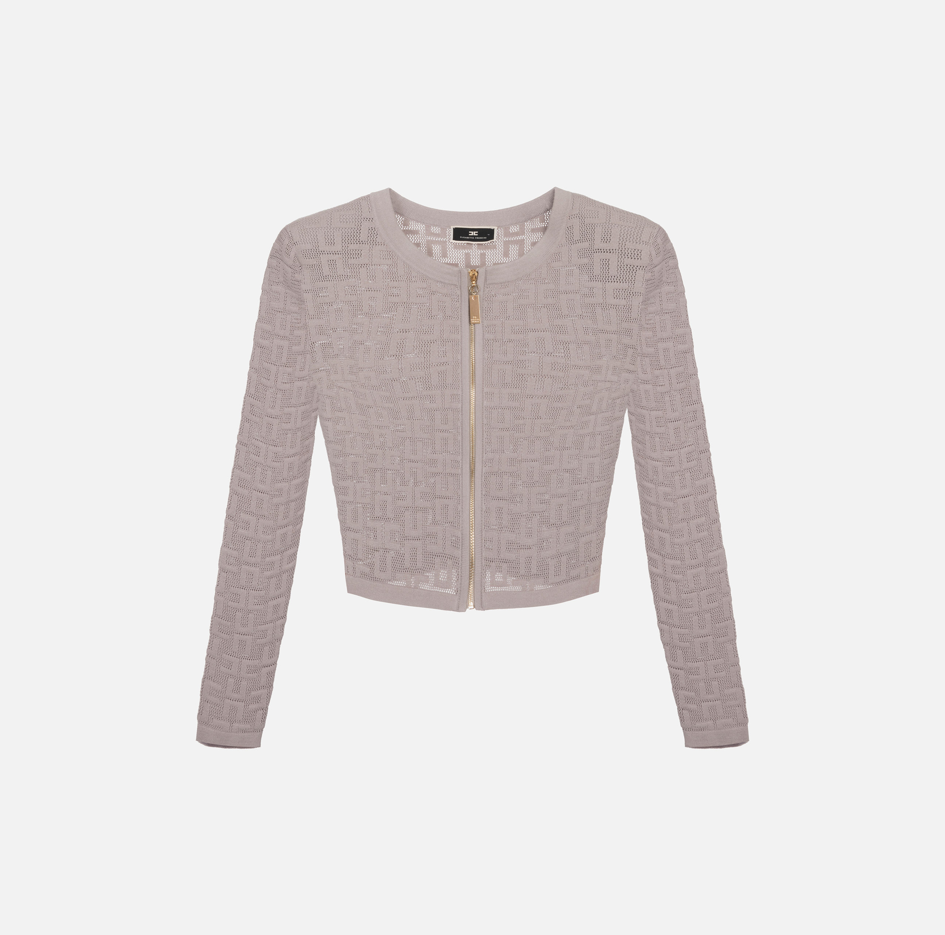 Mini-cardigan en viscose à mailles ajourées - Elisabetta Franchi® Outlet