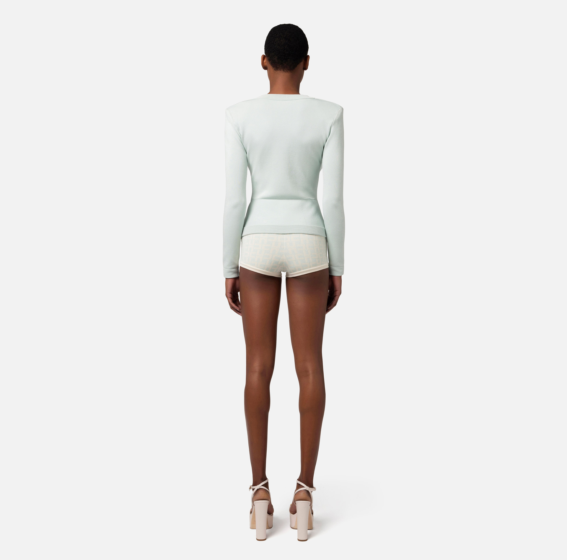 Shiny viscose cardigan with cufflink buttons - Elisabetta Franchi® Outlet