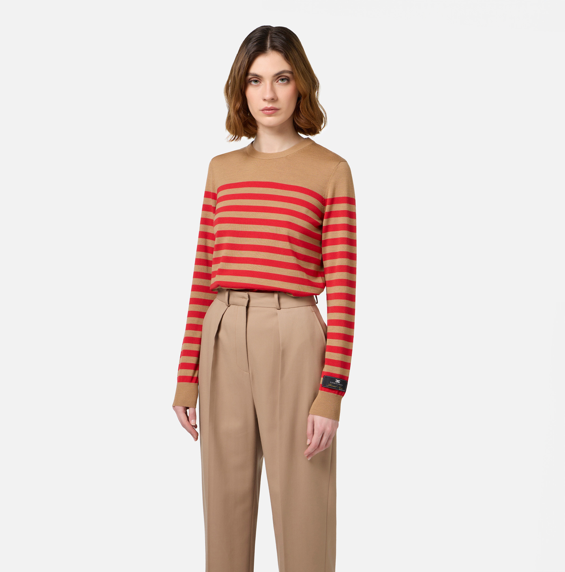 Pull en laine rayée - Elisabetta Franchi® Outlet