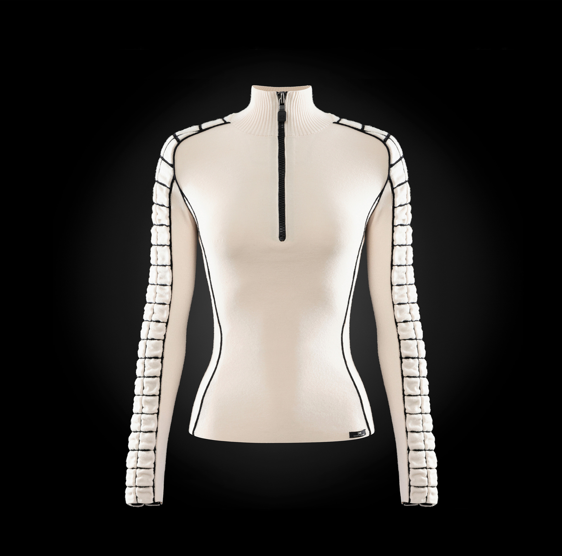 Pull en laine technique avec zip | Elisabetta Franchi® Outlet