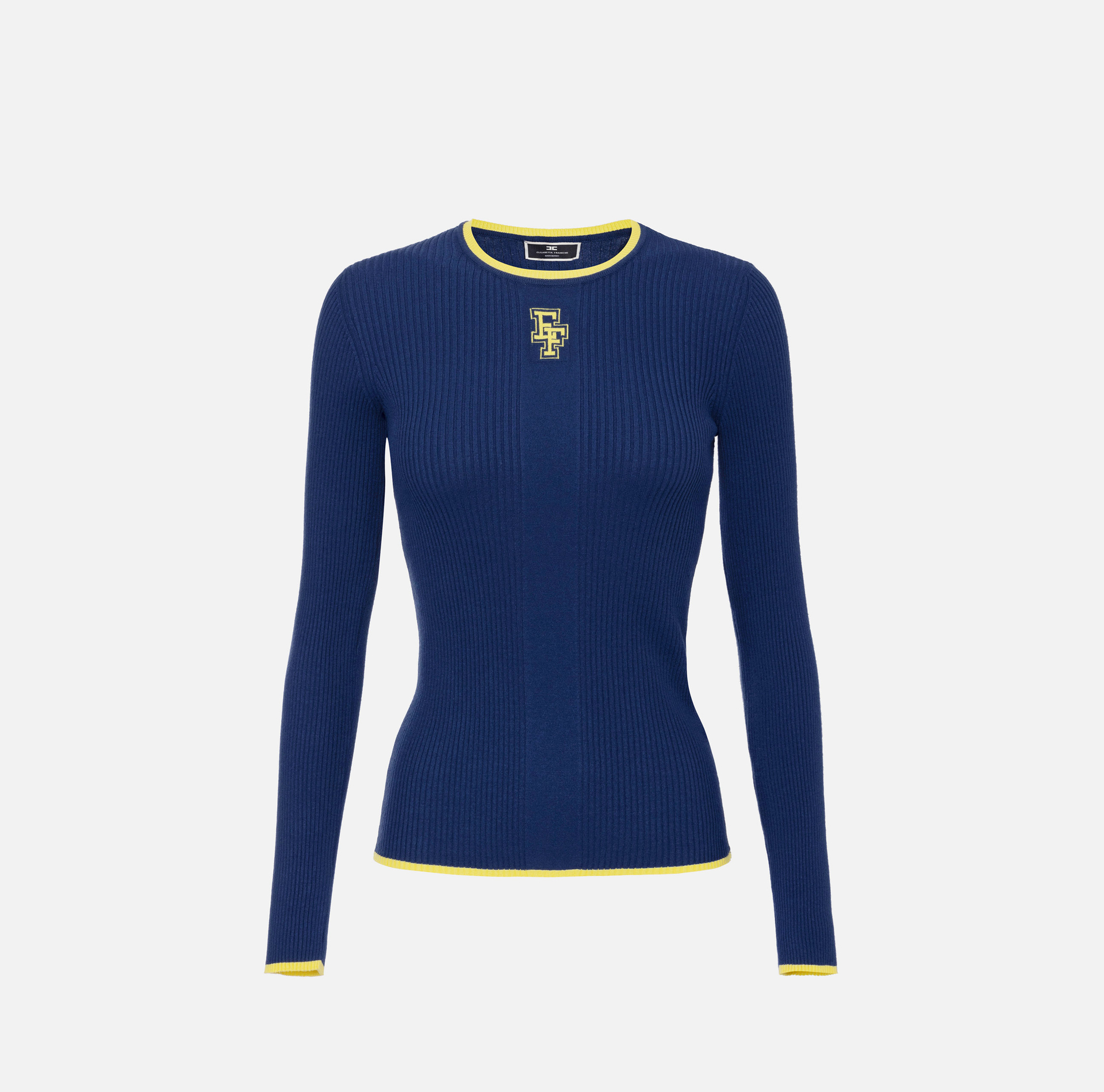 Maglia in viscosa con logo college | Elisabetta Franchi® Outlet