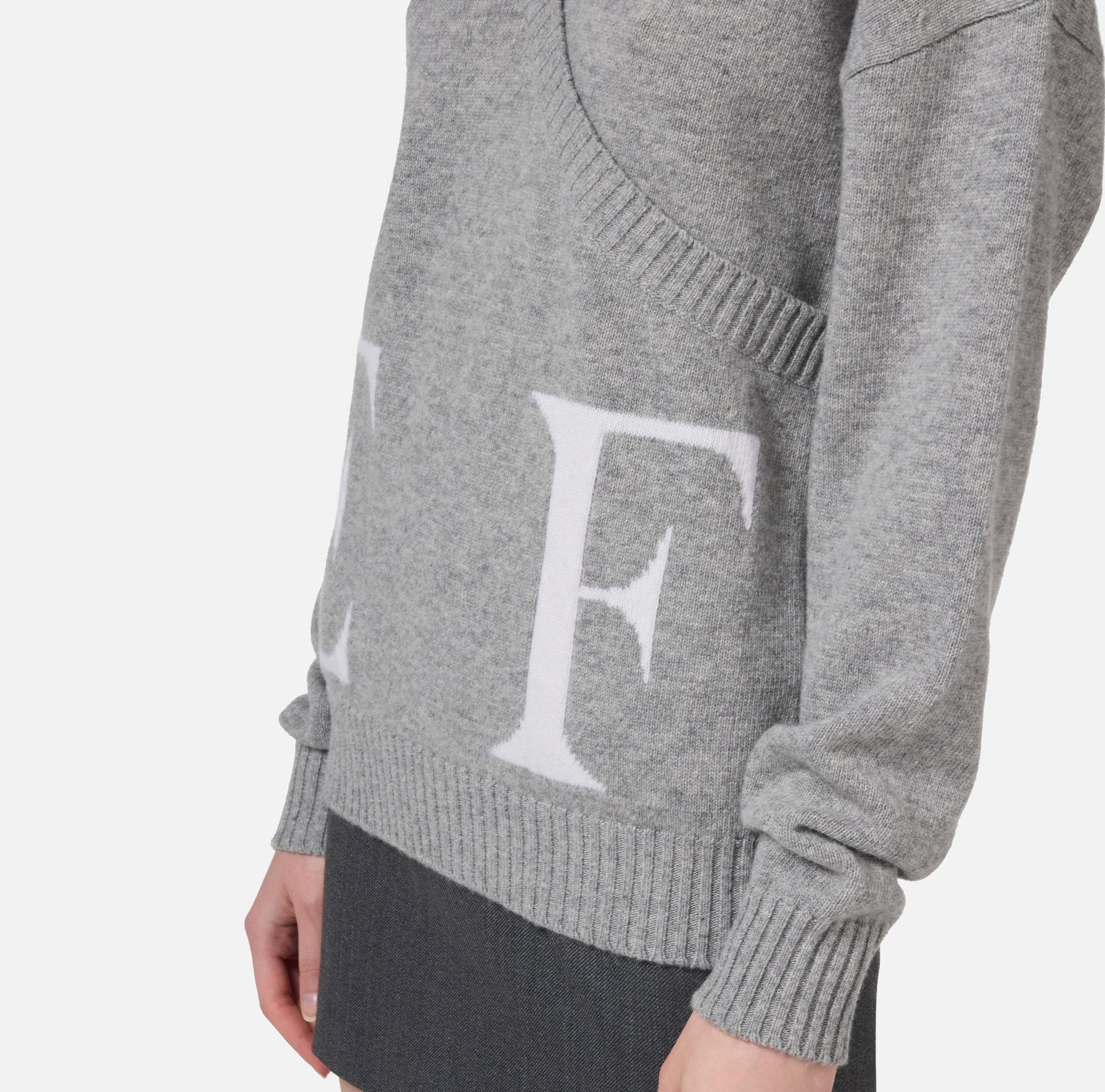 Maglia incrociata in misto lana con logo - Elisabetta Franchi® Outlet