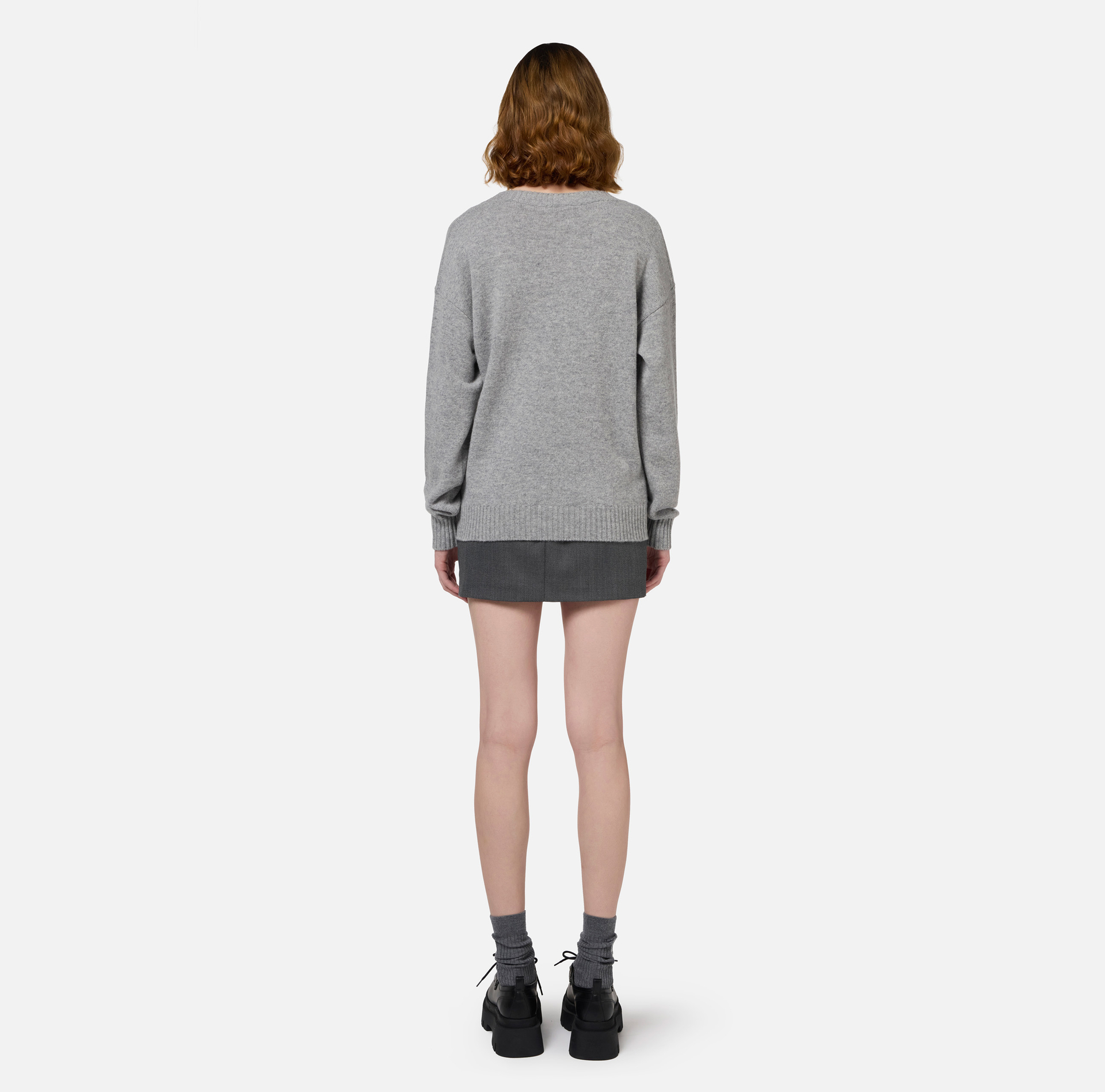 Maglia incrociata in misto lana con logo - Elisabetta Franchi® Outlet