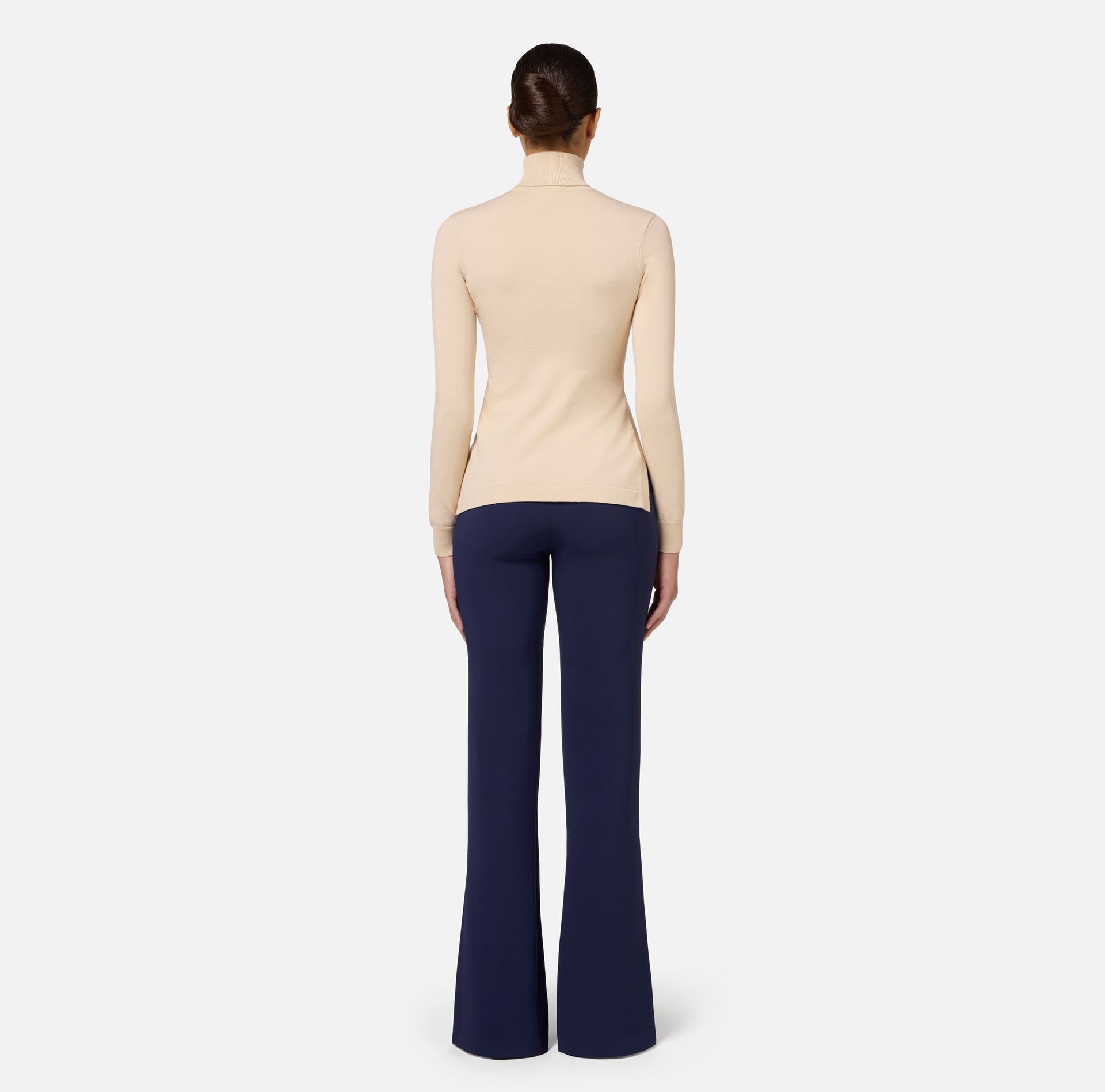 Turtleneck in viscose fabric with buttons on the side - Elisabetta Franchi® Outlet