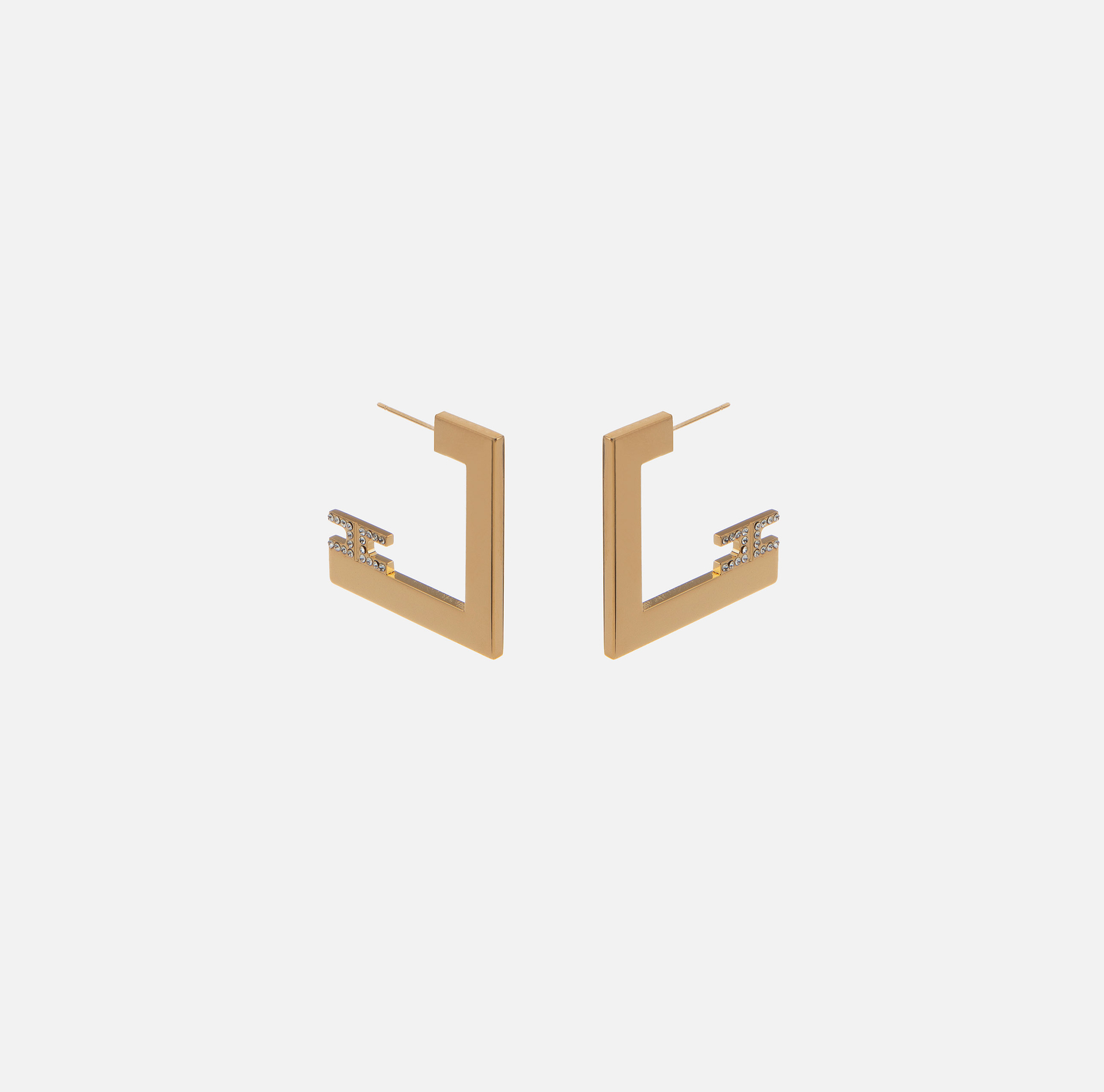 Orecchini doppio logo geometrico - Elisabetta Franchi® Outlet