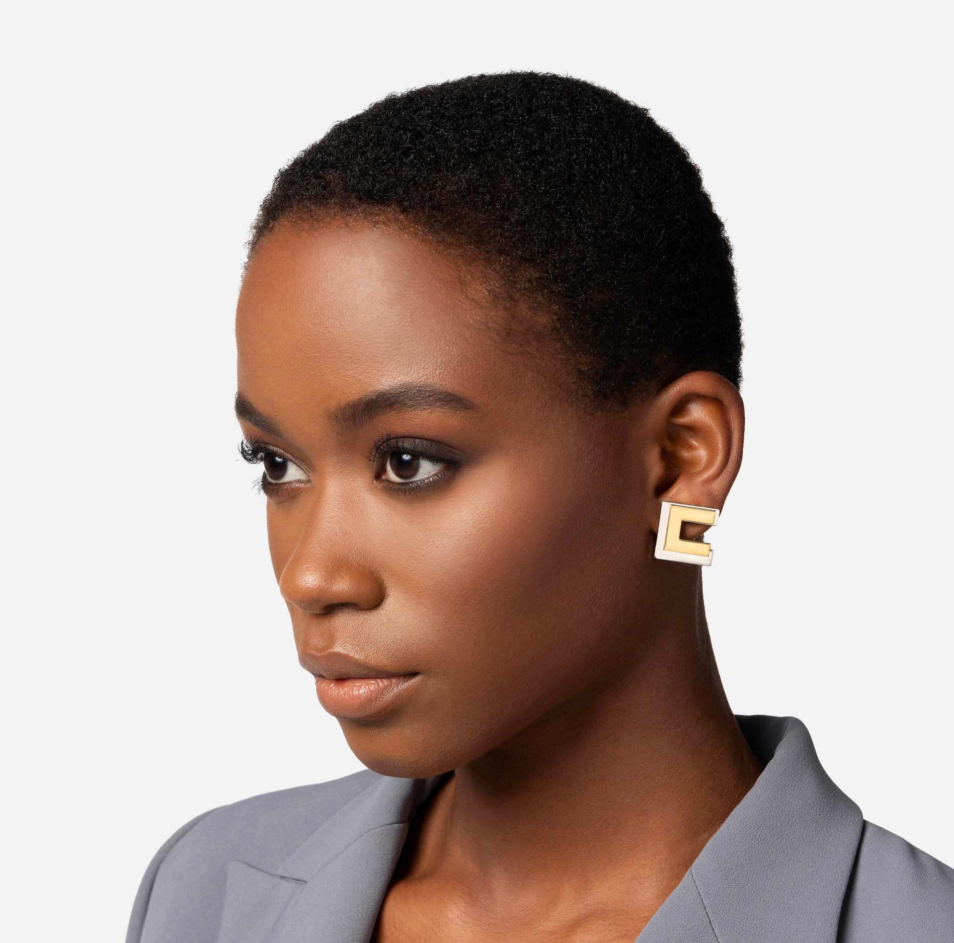 Earrings with doubled logo | Elisabetta Franchi® Outlet