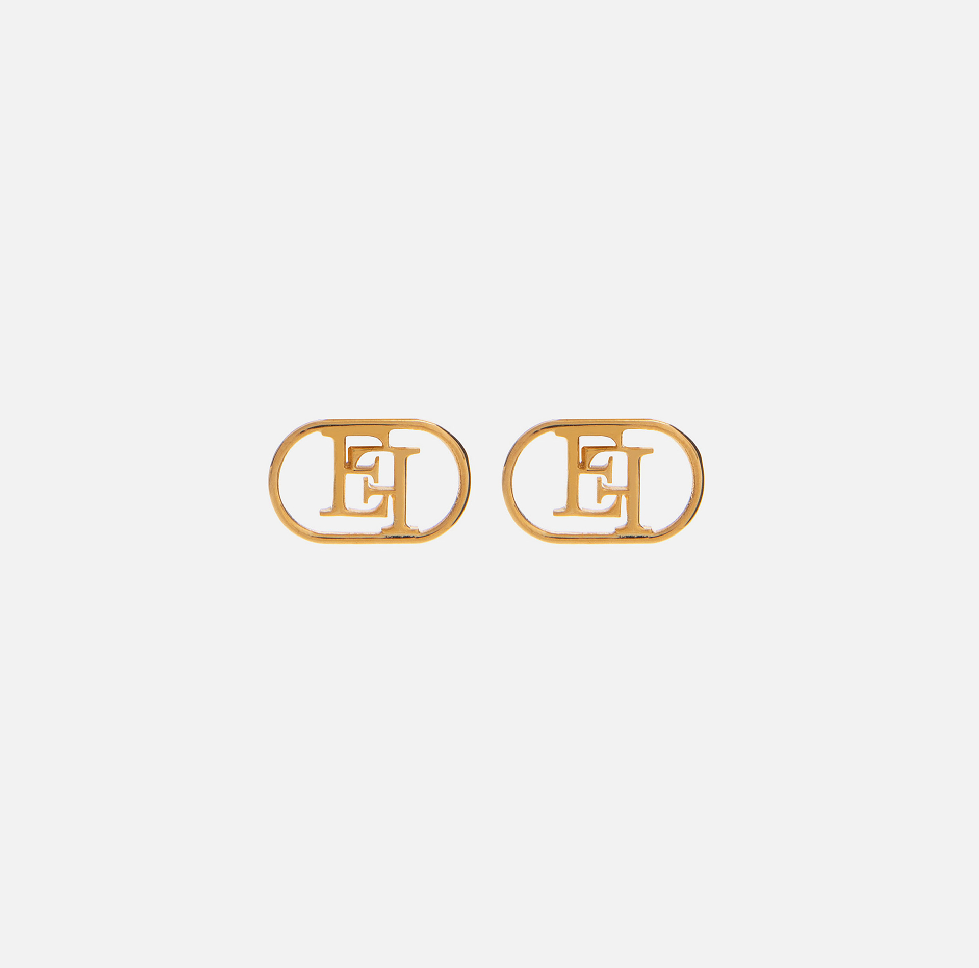 Earrings with oval logo | Elisabetta Franchi® Outlet