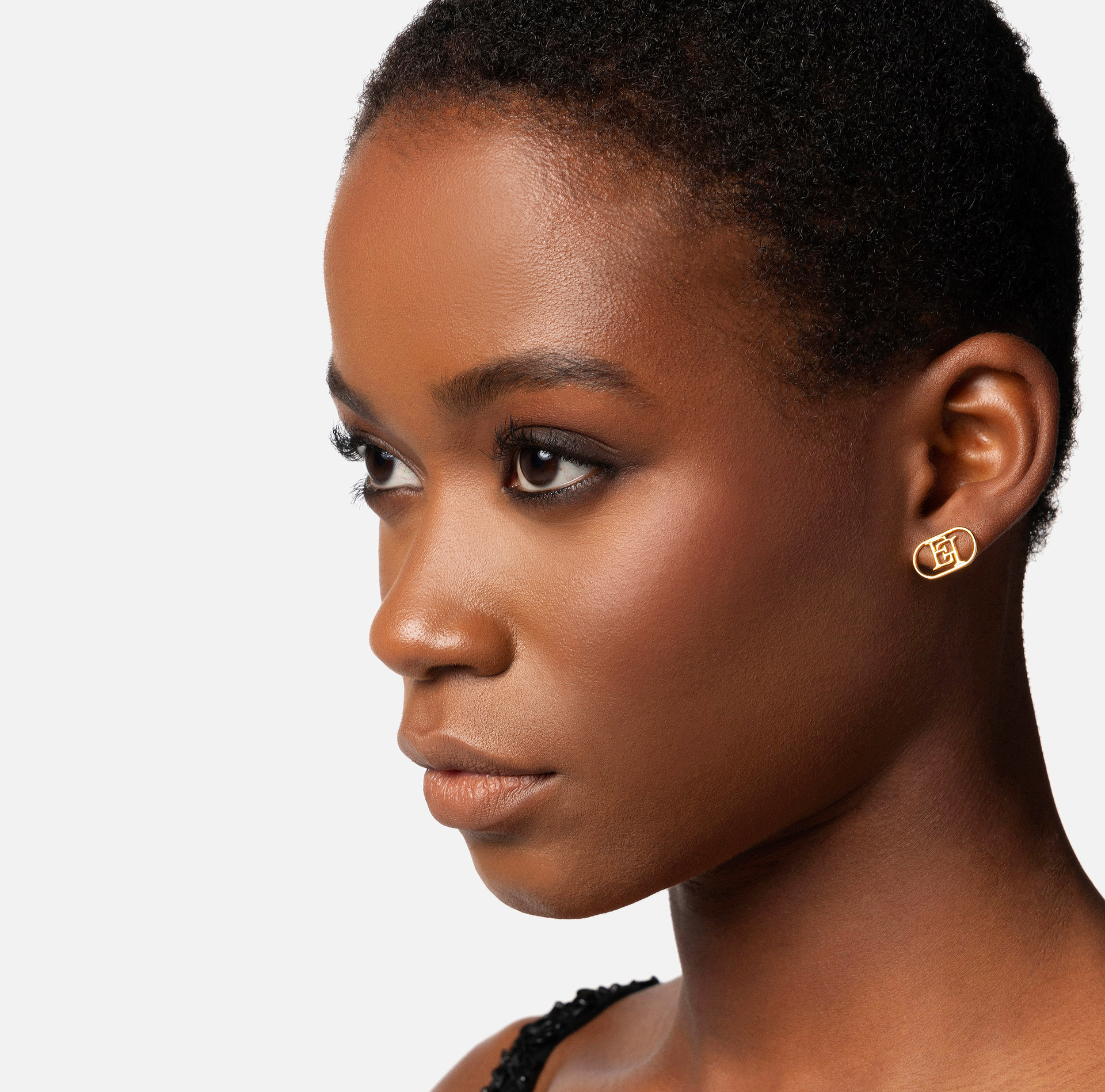 Earrings with oval logo | Elisabetta Franchi® Outlet