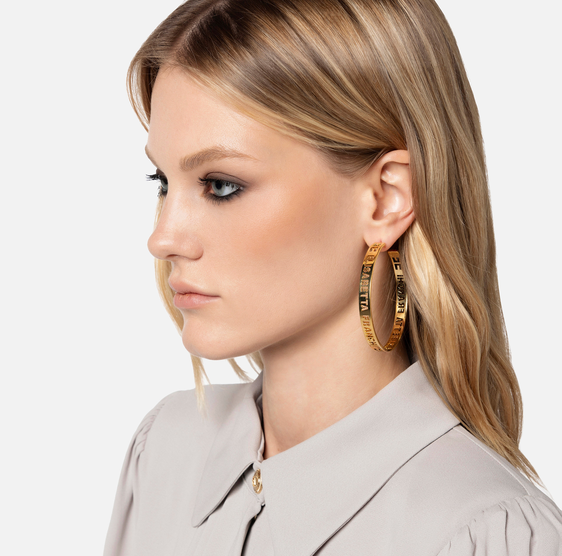Pendientes de aro con letras - Elisabetta Franchi® Outlet