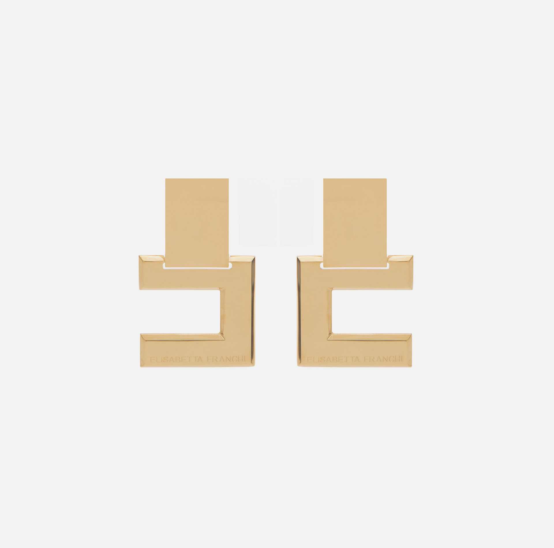 Logo earrings with engraving - Elisabetta Franchi® Outlet