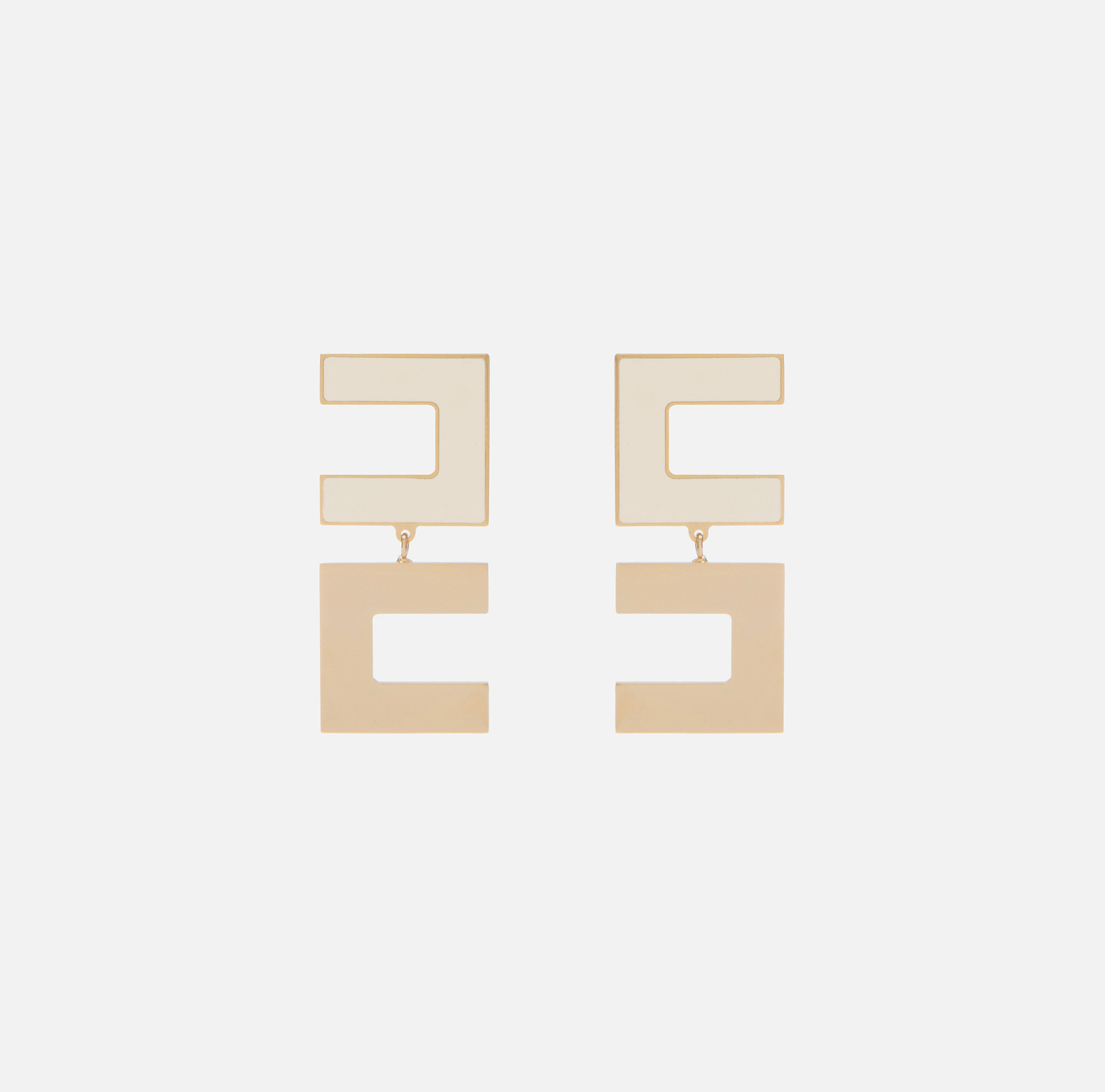 Boucles d'oreilles double logo émaillées - Elisabetta Franchi® Outlet