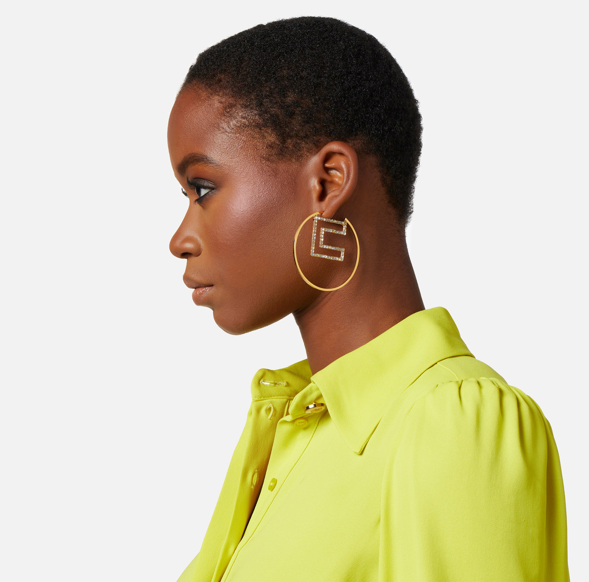Boucles d’oreilles en cercle avec logo en strass - Elisabetta Franchi® Outlet