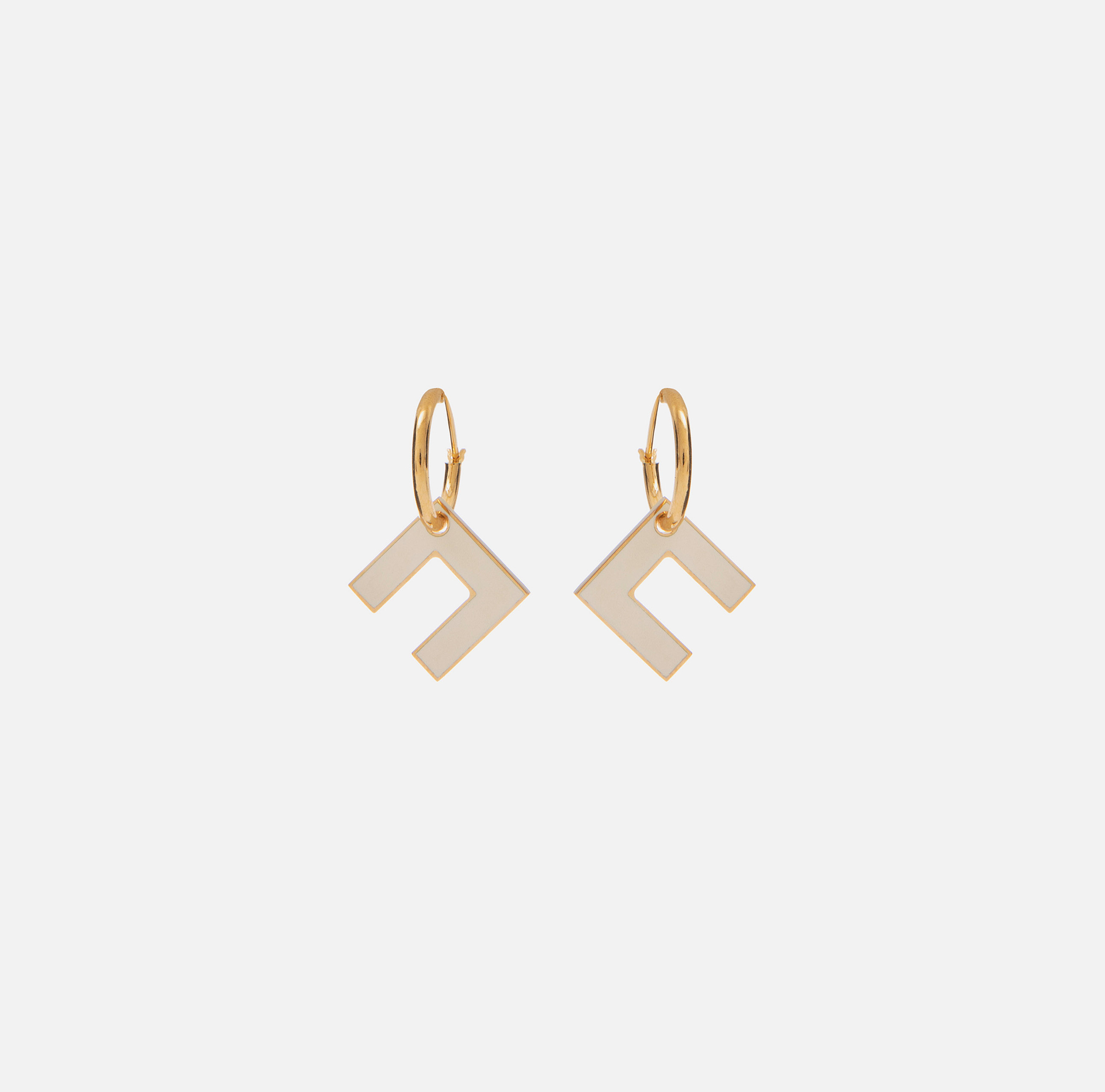 Hoop earrings with logo - Elisabetta Franchi® Outlet