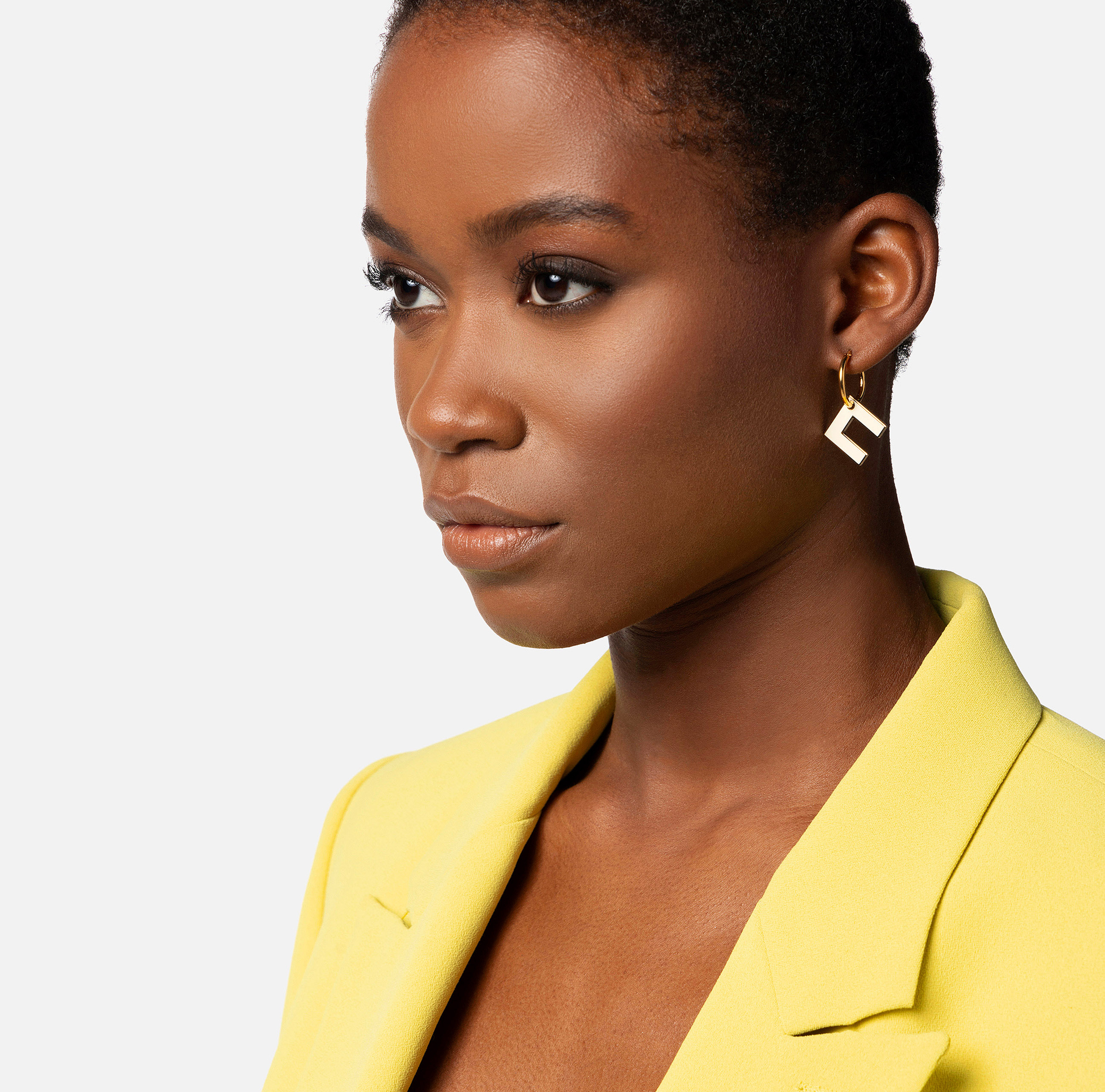Hoop earrings with logo - Elisabetta Franchi® Outlet
