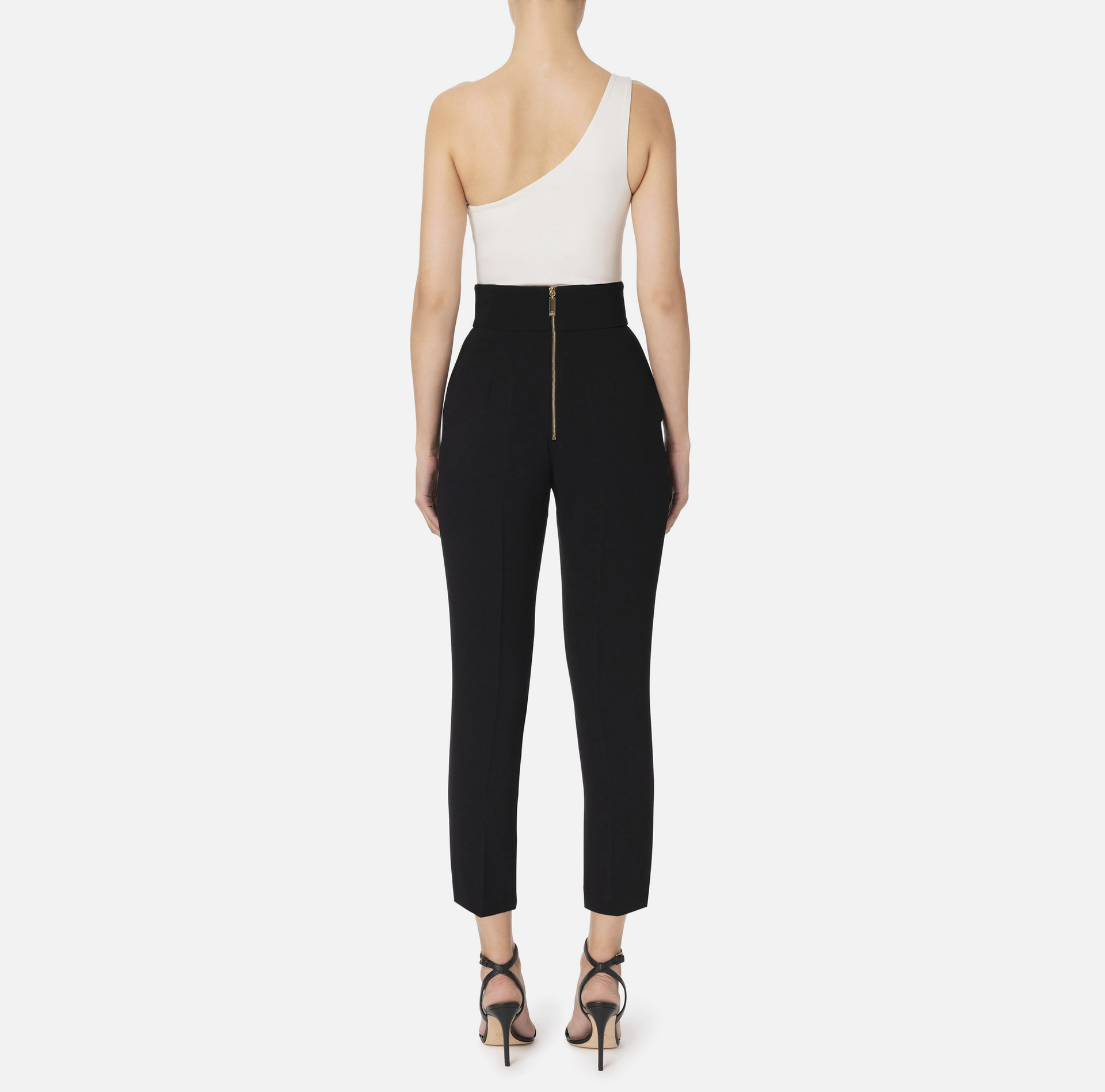 Pantalon droit avec logo | Elisabetta Franchi® Outlet