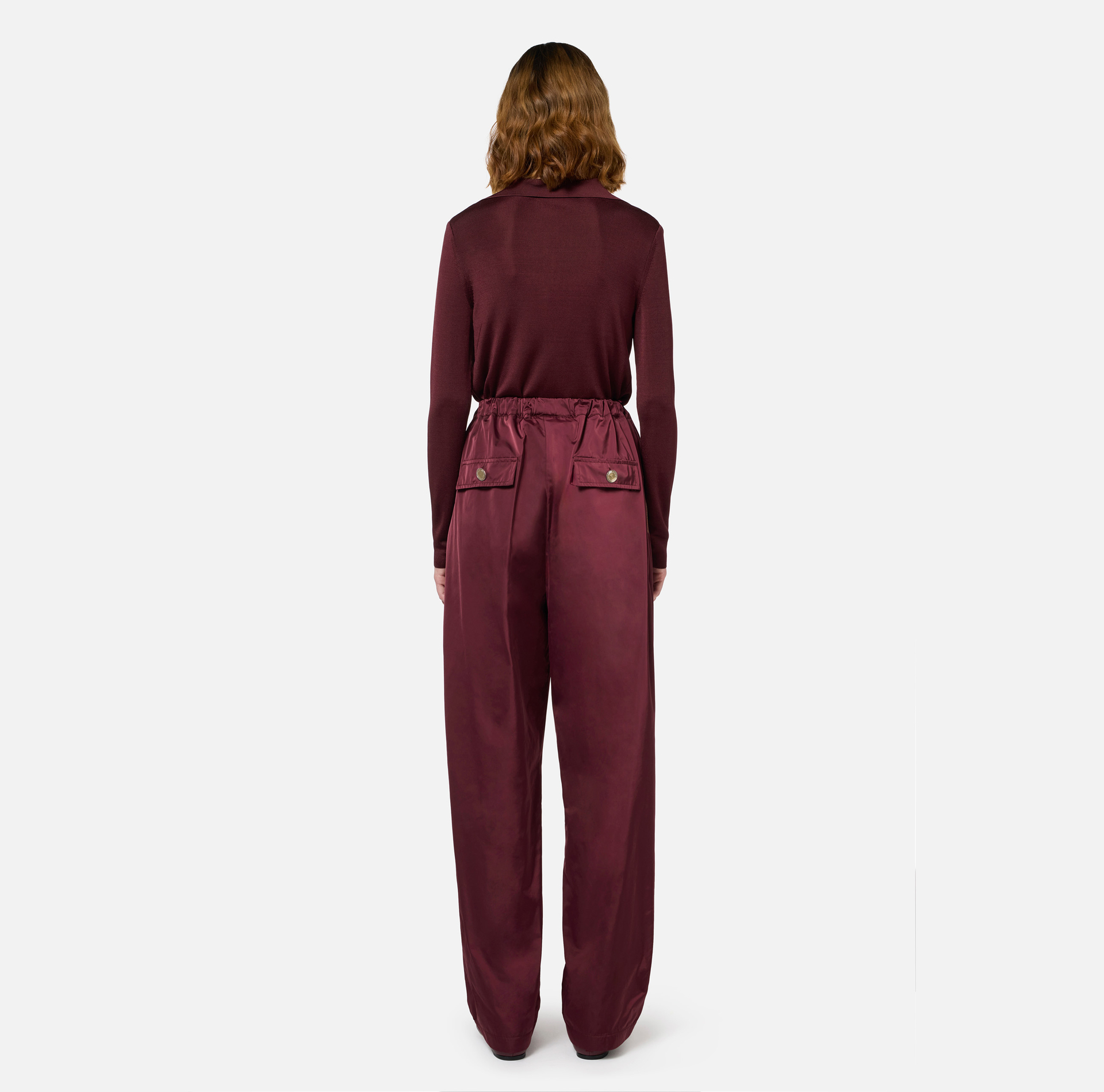 Pantalon en nylon technique avec zips | Elisabetta Franchi® Outlet