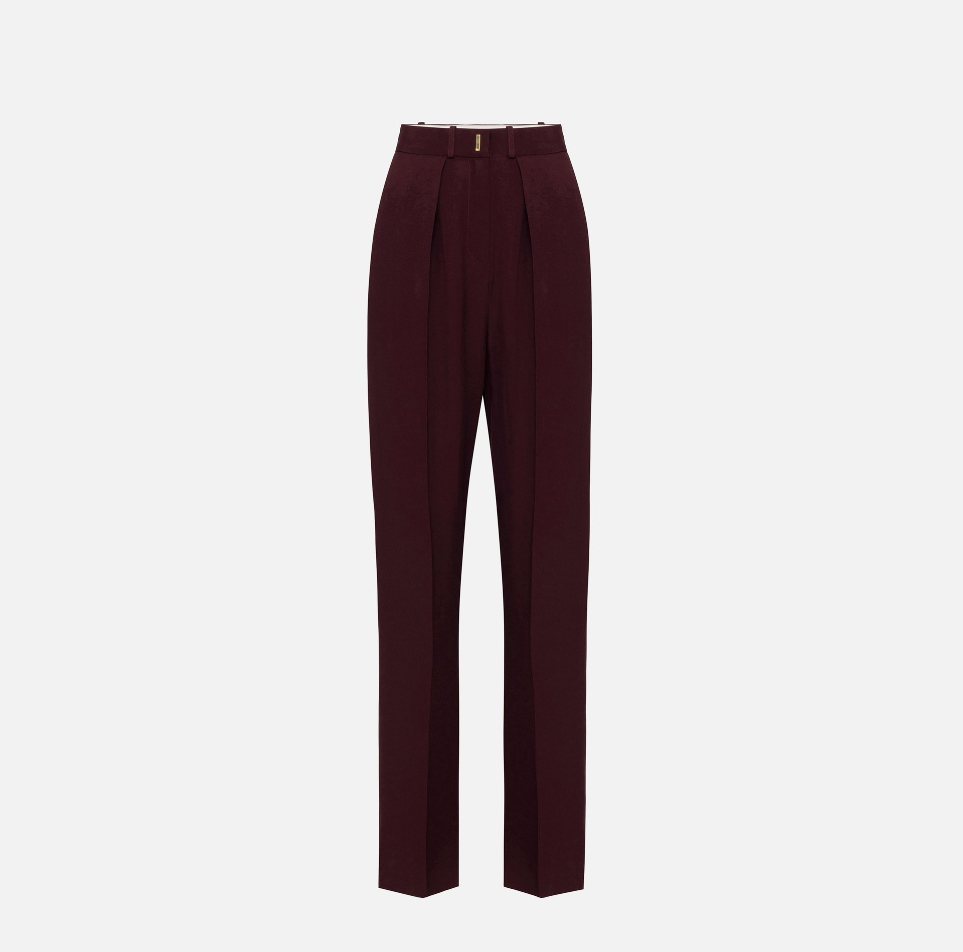 Straight trousers in crêpe satin fabric with bands | Elisabetta Franchi® Outlet