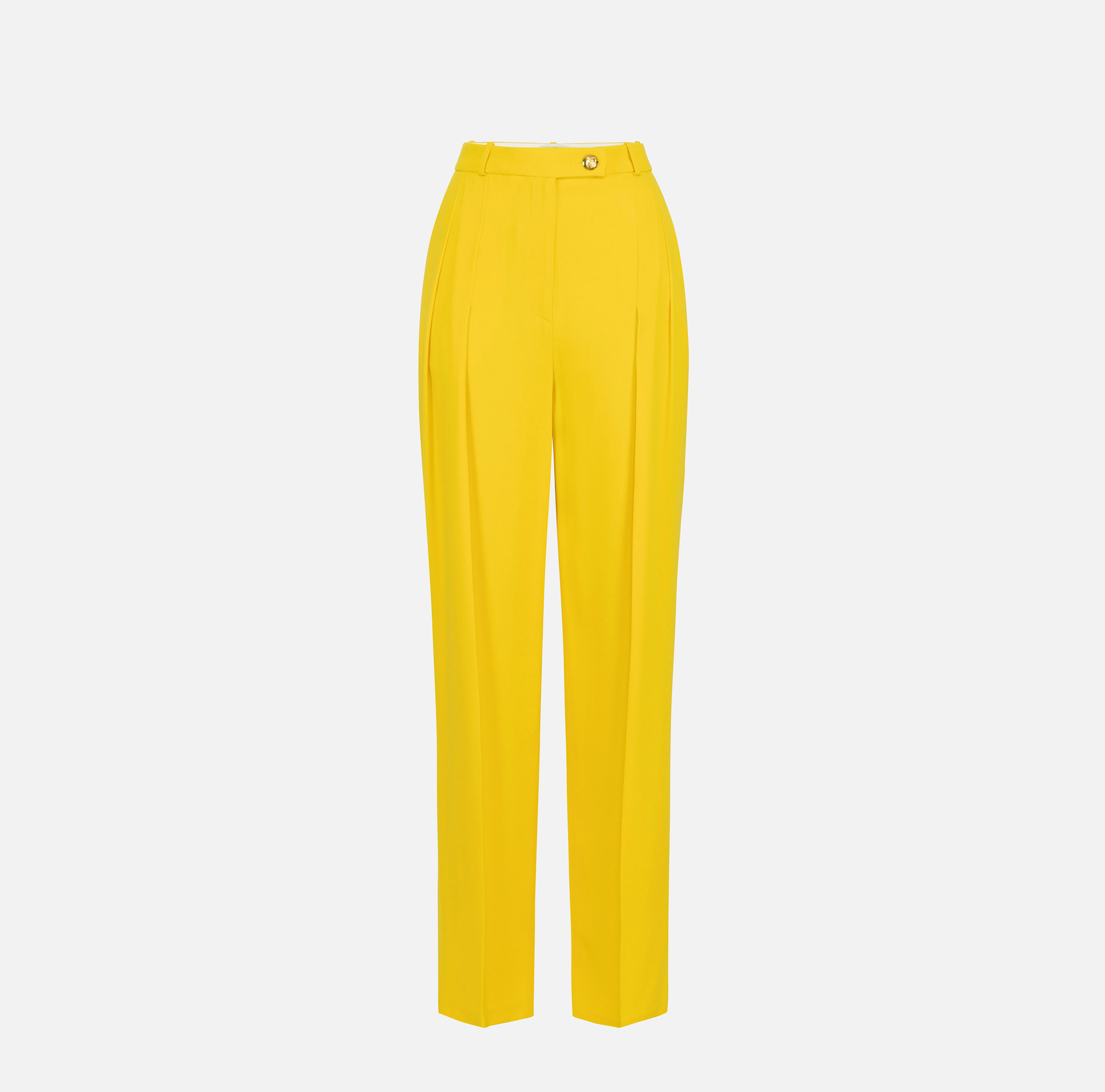 Gerade geschnittene Hose aus Satin mit doppelter Bundfalte - Elisabetta Franchi® Outlet