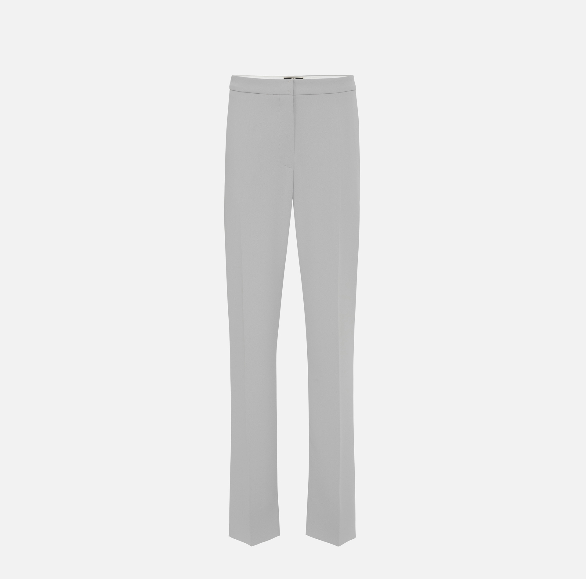 Pantalon droit en crêpe léger avec fentes - Elisabetta Franchi® Outlet