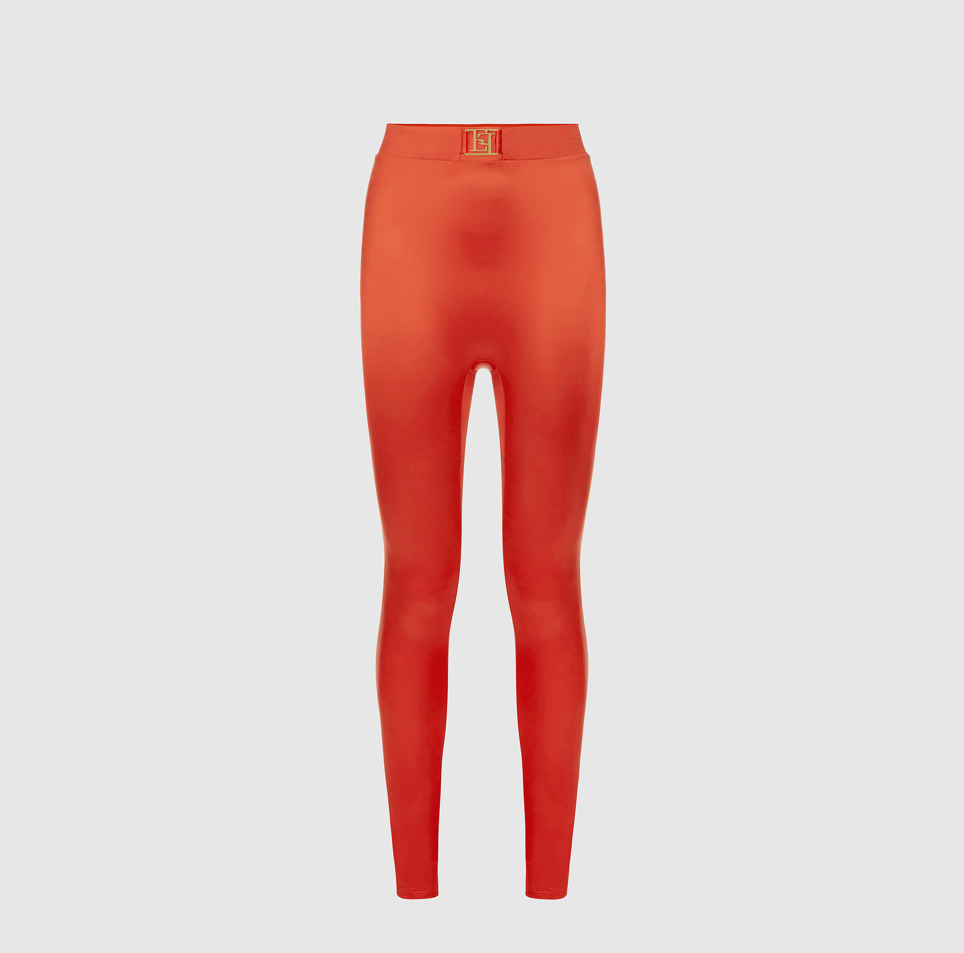Lycra leggings with logo plaque - Elisabetta Franchi® Outlet