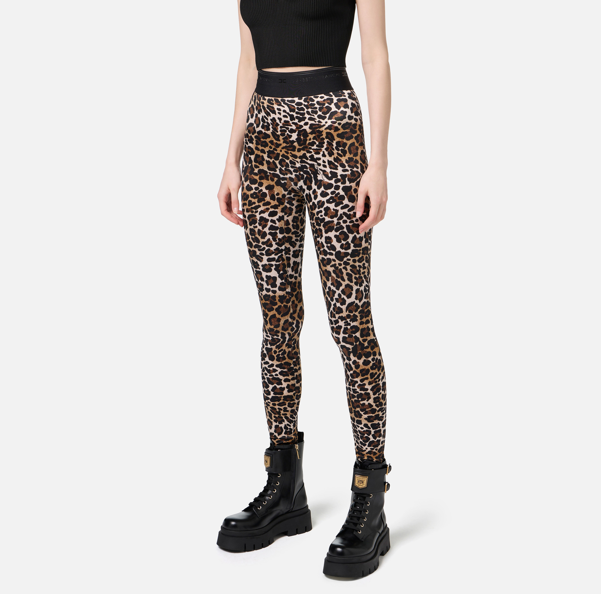 Legging en lycra animalier - Elisabetta Franchi® Outlet