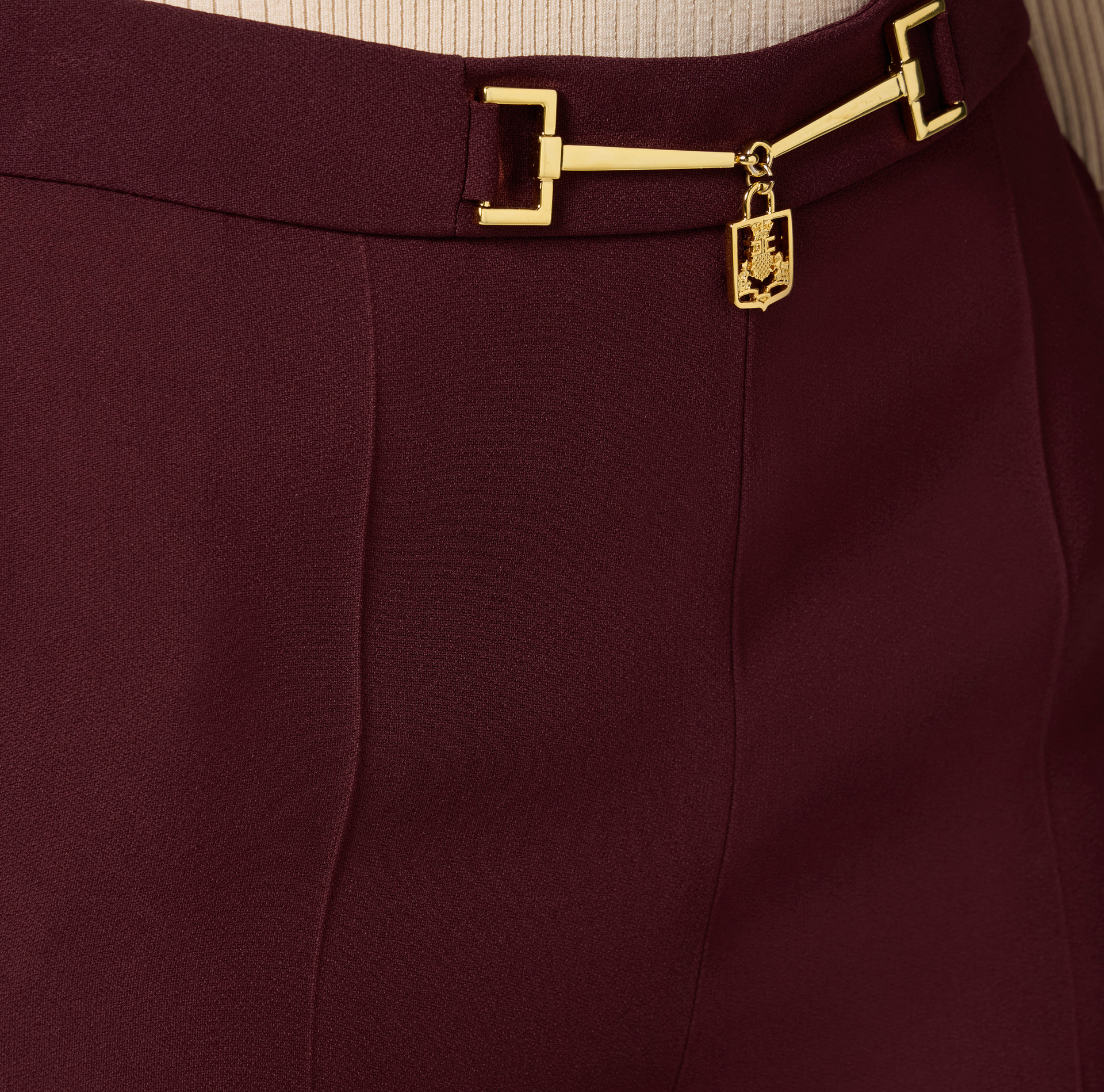 Palazzo-Hose aus Satin mit Horsebit | Elisabetta Franchi® Outlet