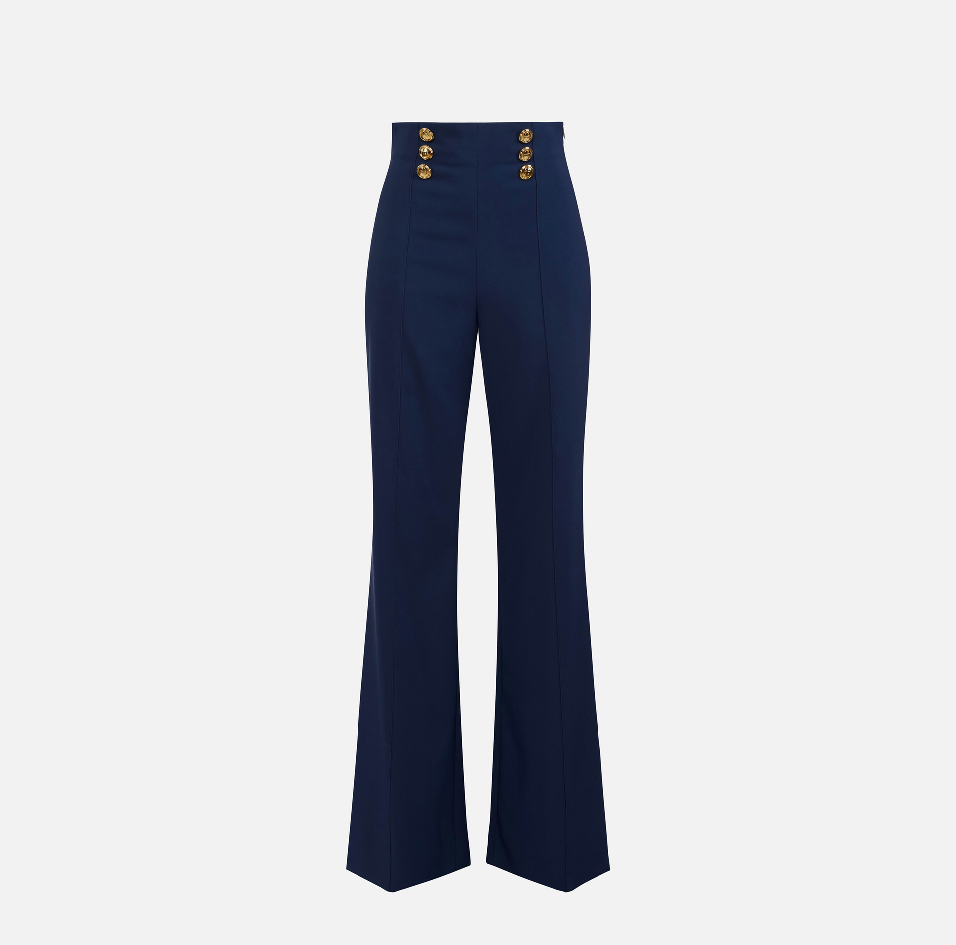 Schlaghose mit Knöpfen - Elisabetta Franchi® Outlet
