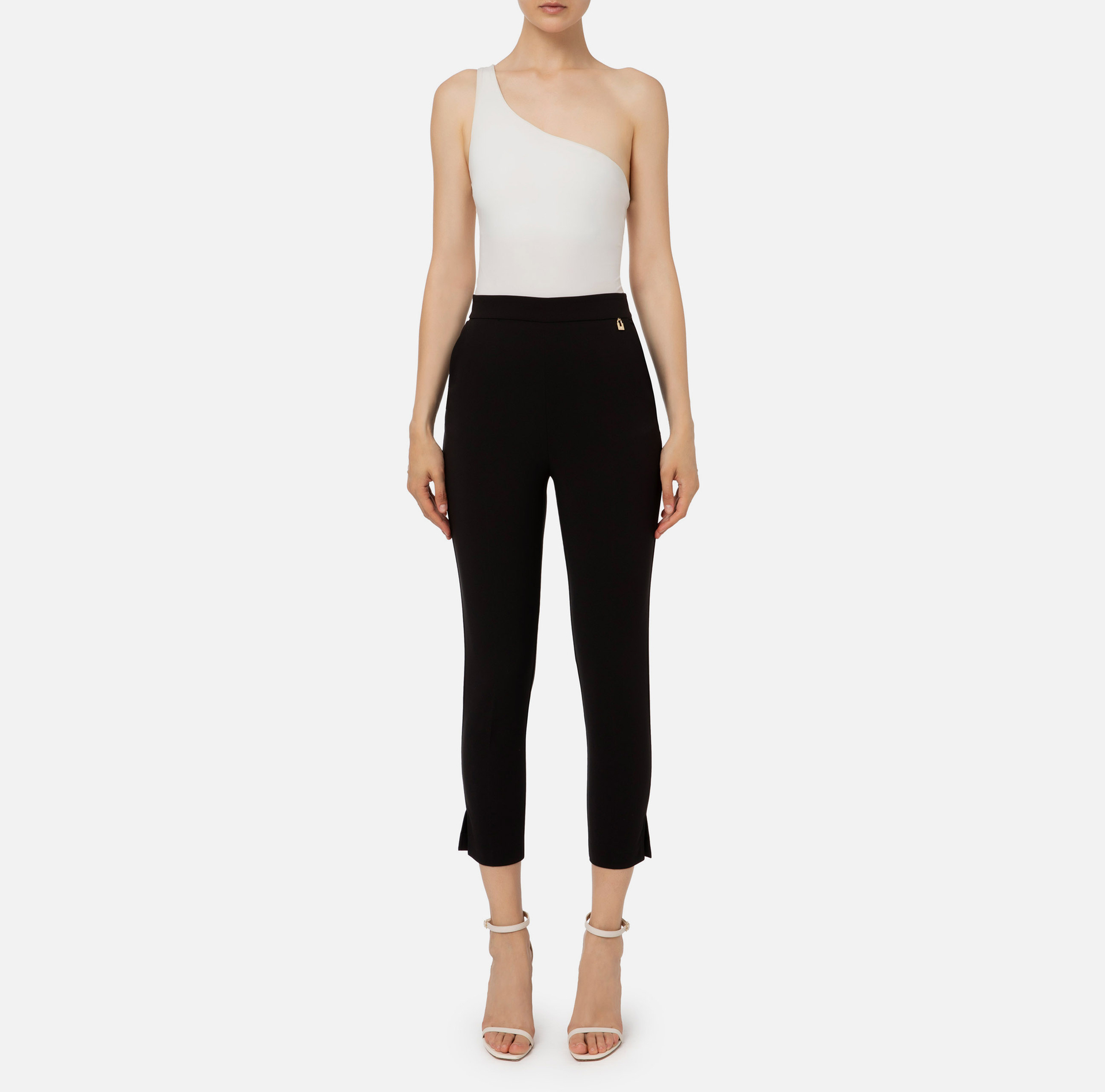 Cigarette trousers with charm - Elisabetta Franchi® Outlet